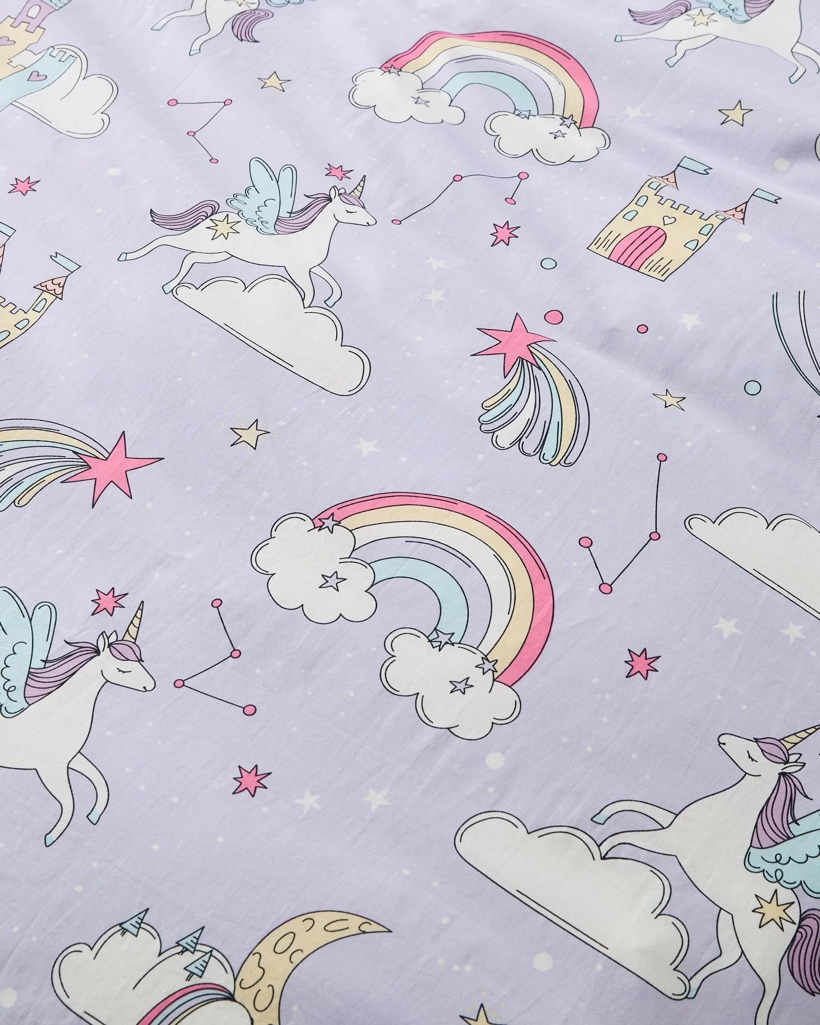 5 Target Molly Rainbow Australian Cotton Kids Quilt Cover Set - Single Bed - Purple, 5 of 6