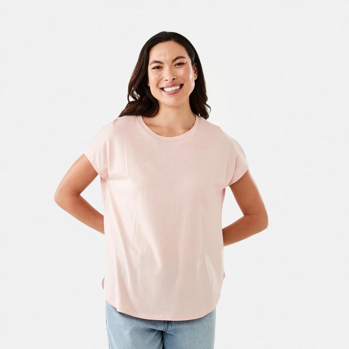 1 Extended Sleeve Slub T-shirt Rose Pink, 1 of 6