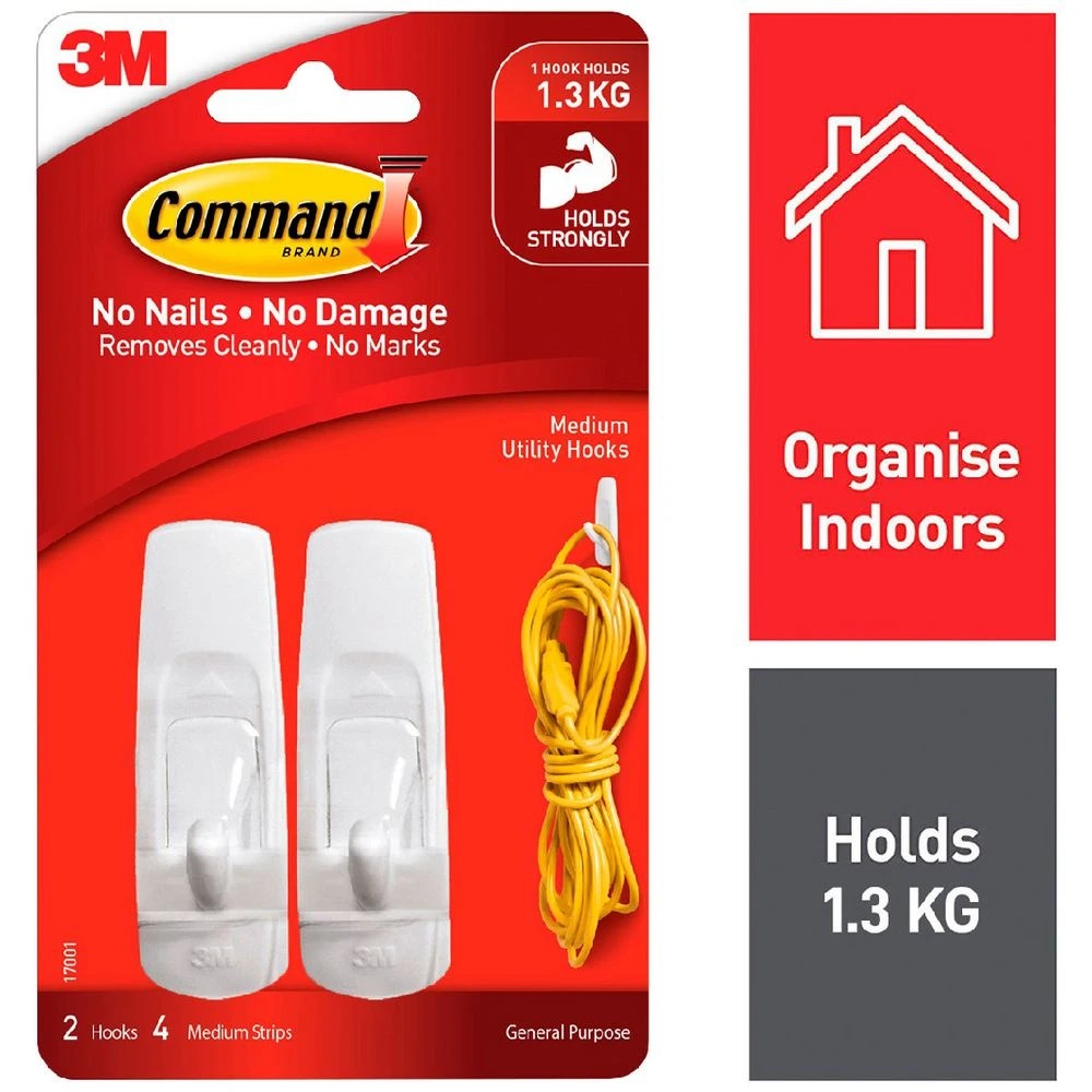 1 3M Command Medium Hooks 2 Pack, 1 of 7