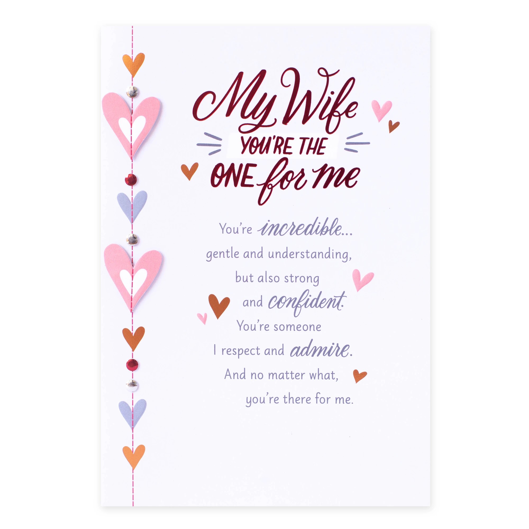 3 Hallmark Valentine's Day Wife Card - My Wife You're The One For Me…, 3 of 3