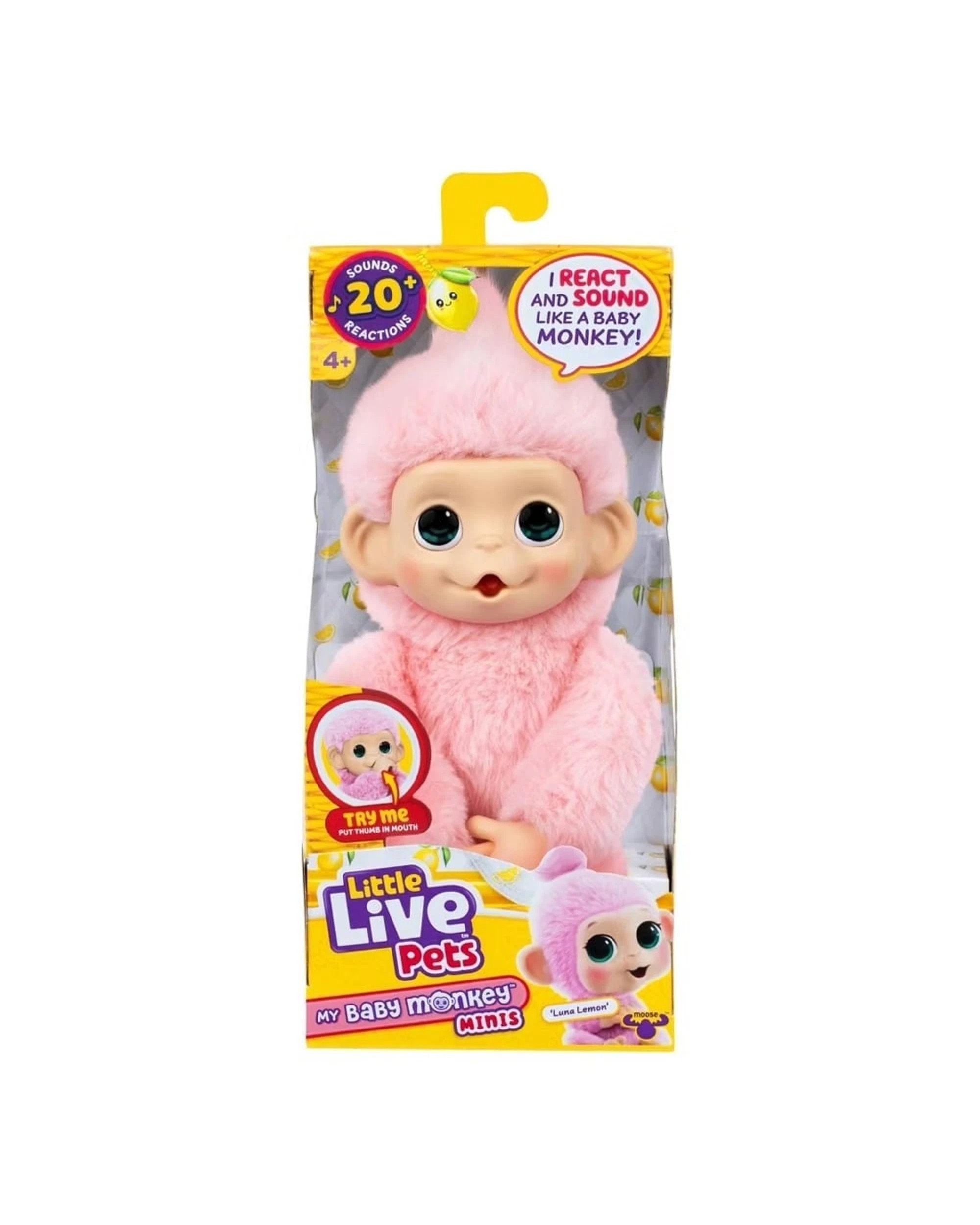 1 Little Live Pets My Baby Monkey Minis Luna Lemon, 1 of 4