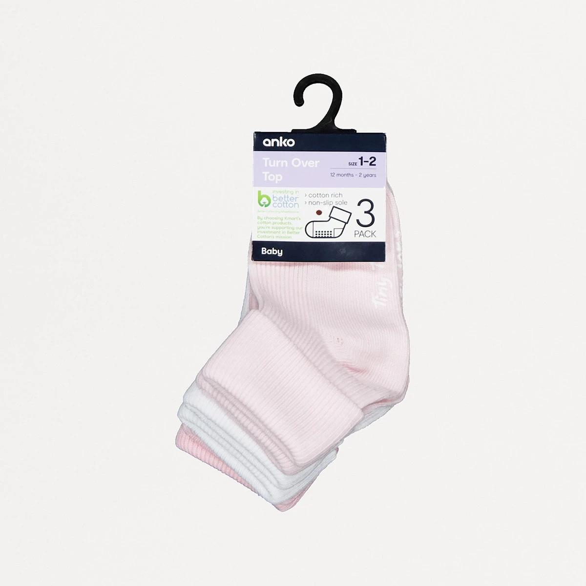 3 3 Pack Tiny Toes Socks TINY TOES PINK MULTI PACK, 3 of 3