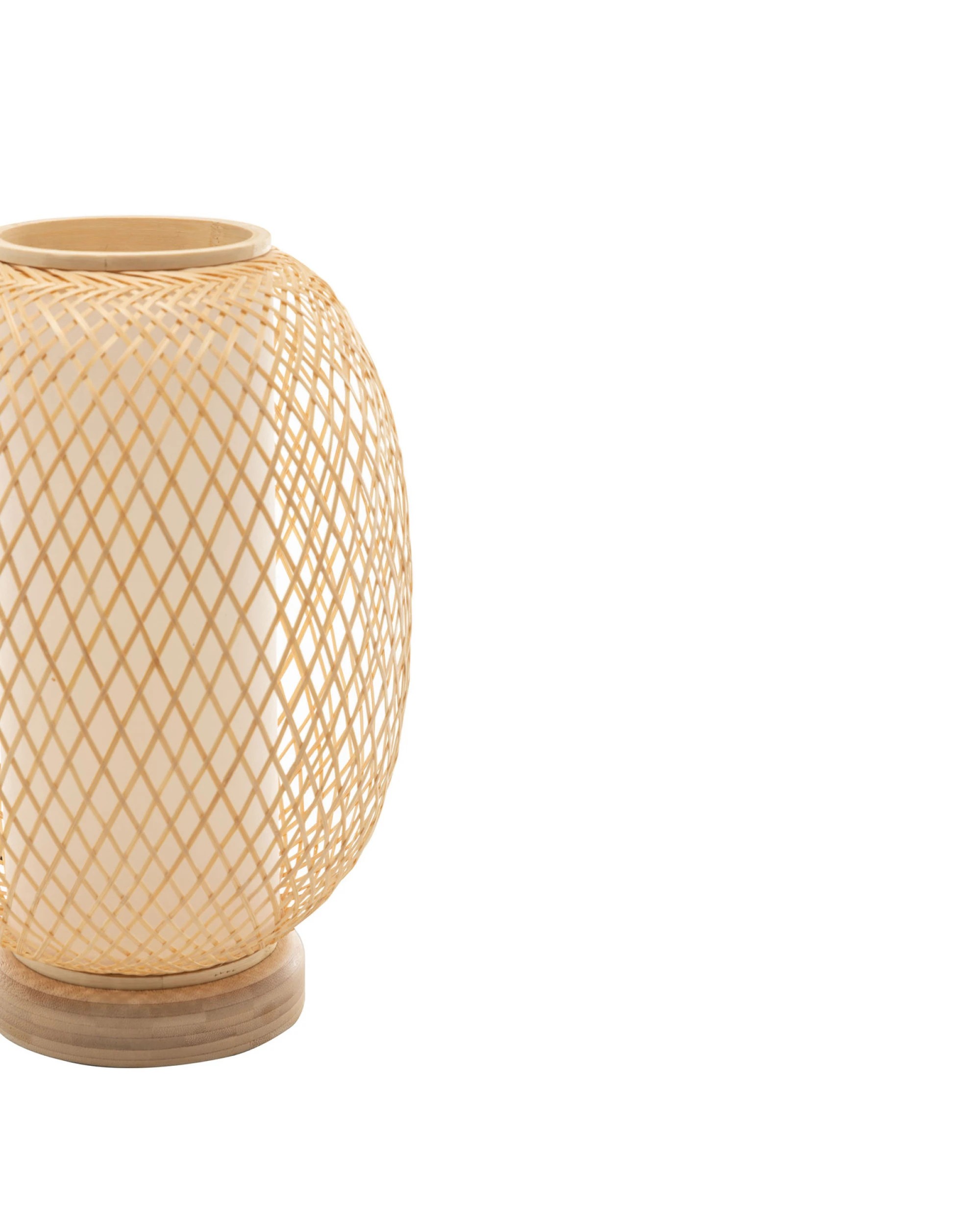 3 BR Home Natural Woven Bamboo Oval Table Lamp Light Shade Boho Tropical, 3 of 5