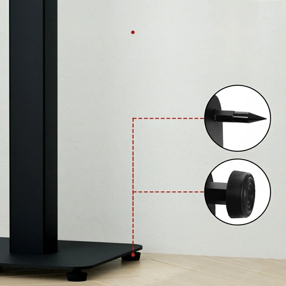 6 Alpha Speaker Stand 70-117cm Adjustable Height 2pcs - Black, 6 of 7