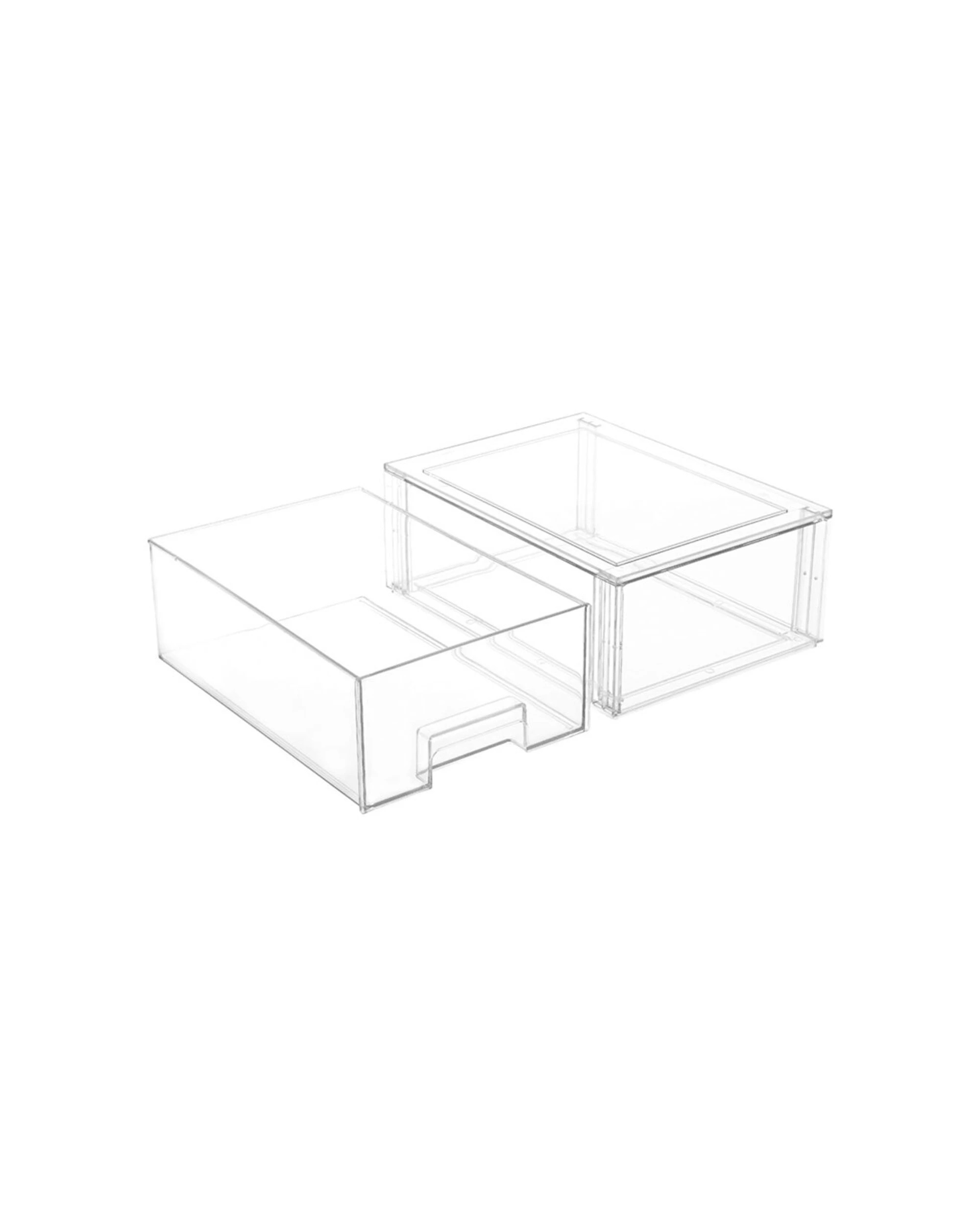 4 Boxsweden Crystal Stackable Organiser Drawer 35cm With Handle Storage Box
 - Clear, 4 of 5