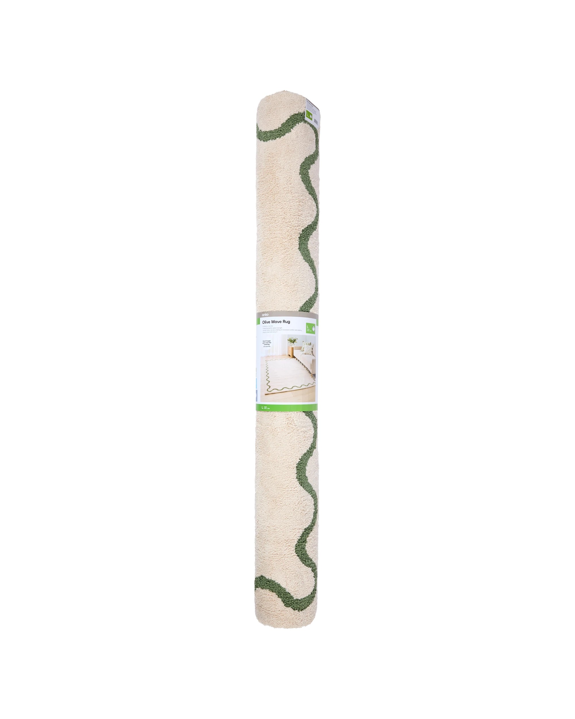7 Olive Wave Rug - Large - 235cm x 160cm, 7 of 8