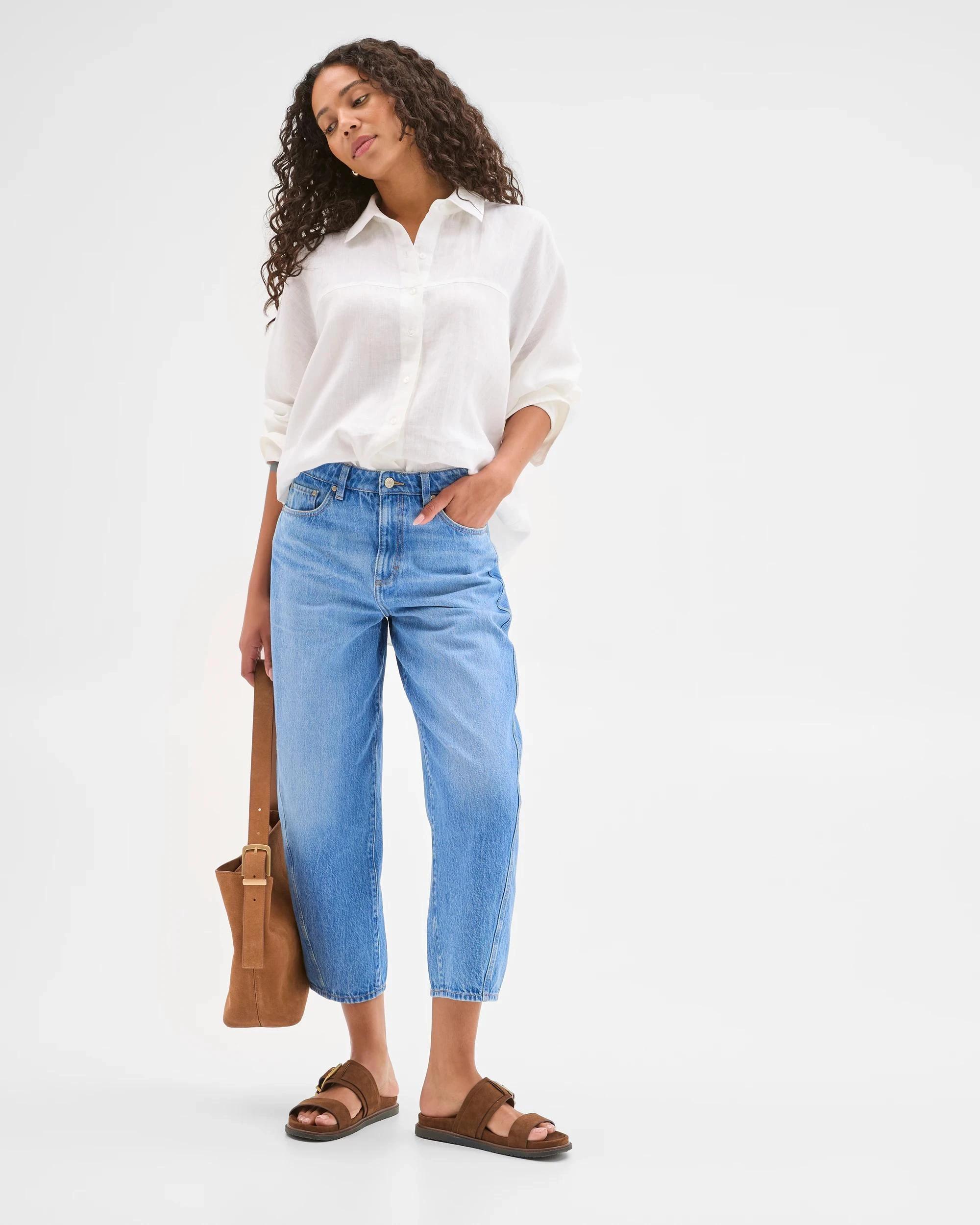 2 Target Denim Harper Barrel Forward Seam Jeans BRIGHT INDIGO, 2 of 3