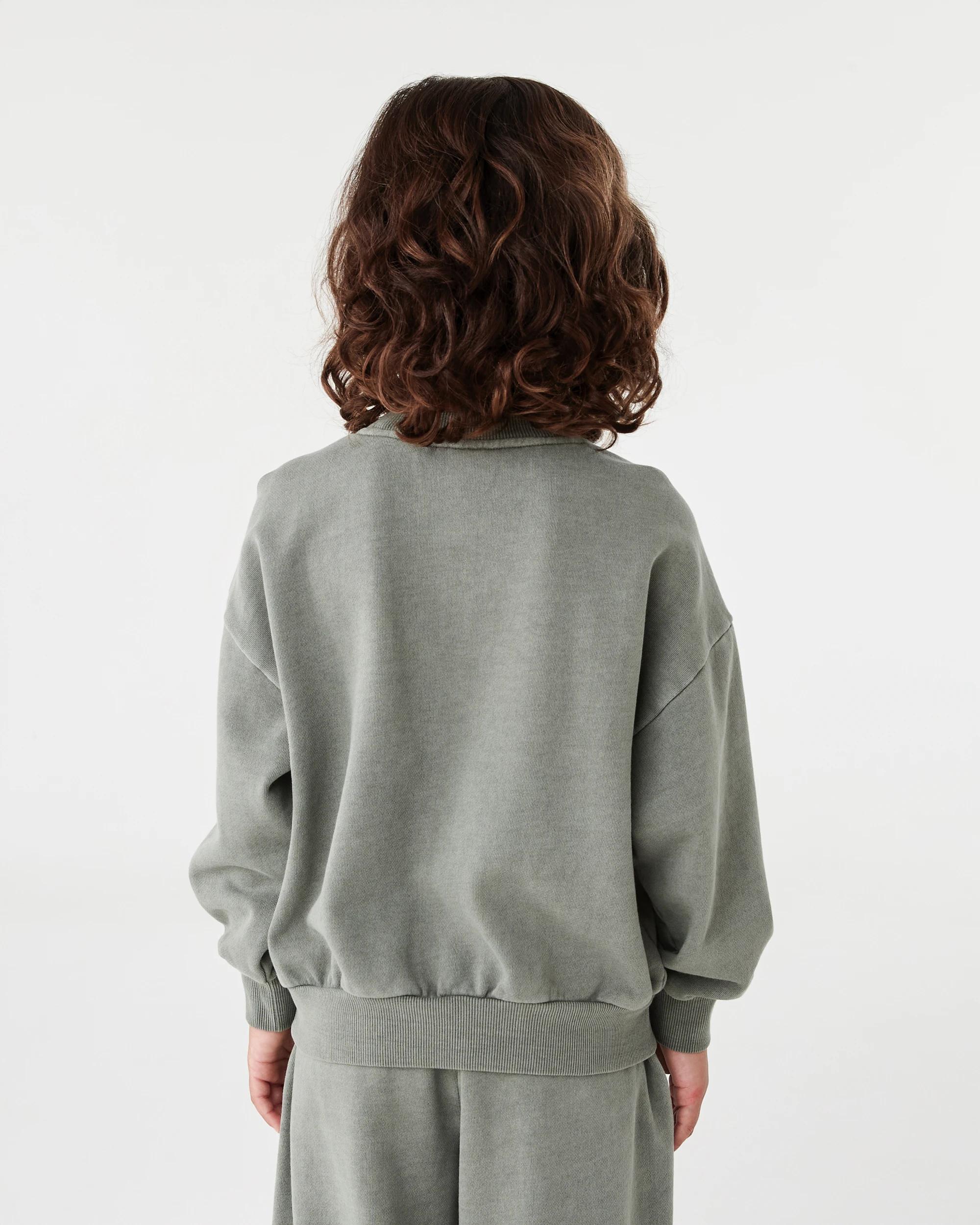 2 Oversized Washed Crew Neck Sweatshirt Mnr Khk, 2 of 7