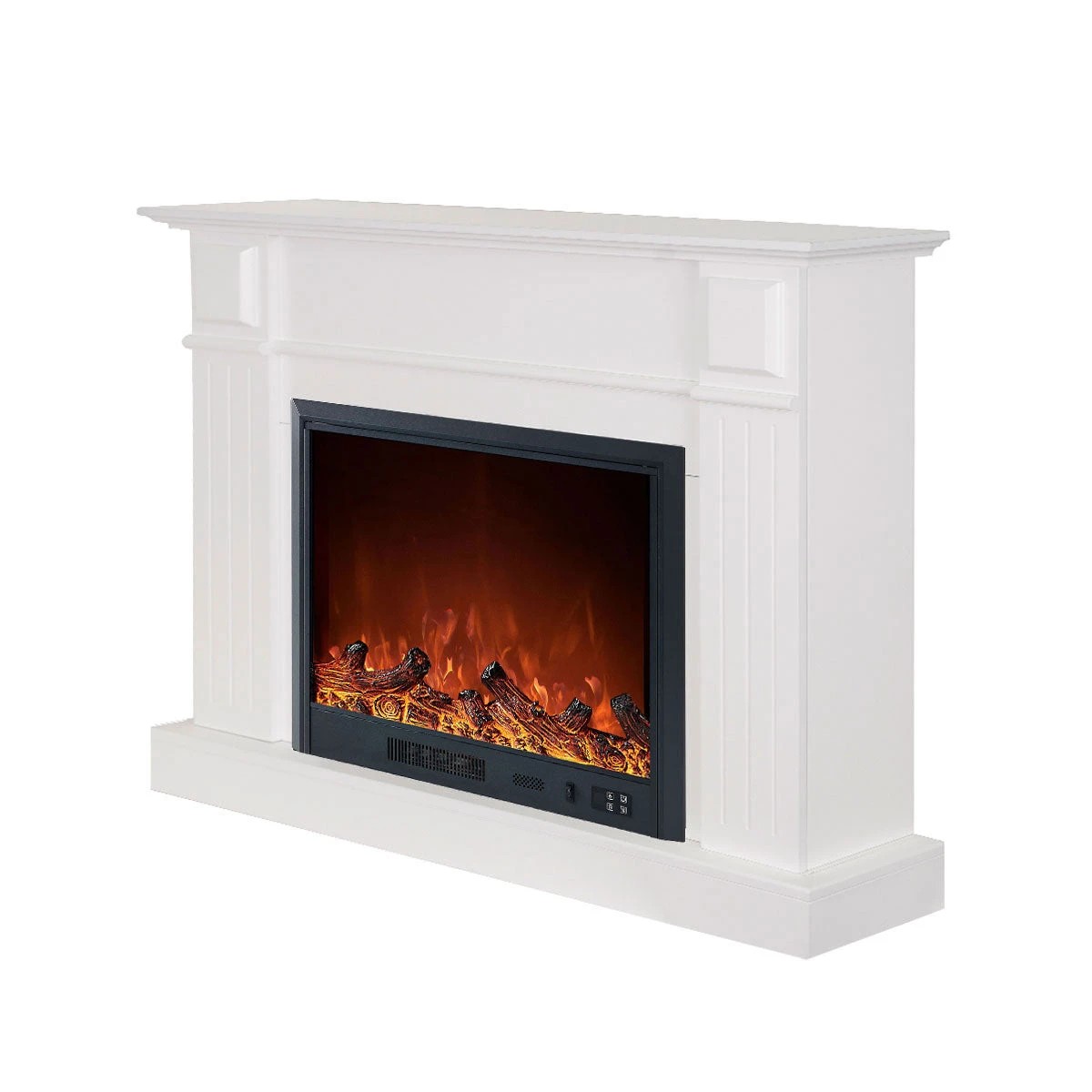 2 Moda Living Berwick Electric Fireplace Heater White Mantel Suite with Orion Insert - White, 2 of 8