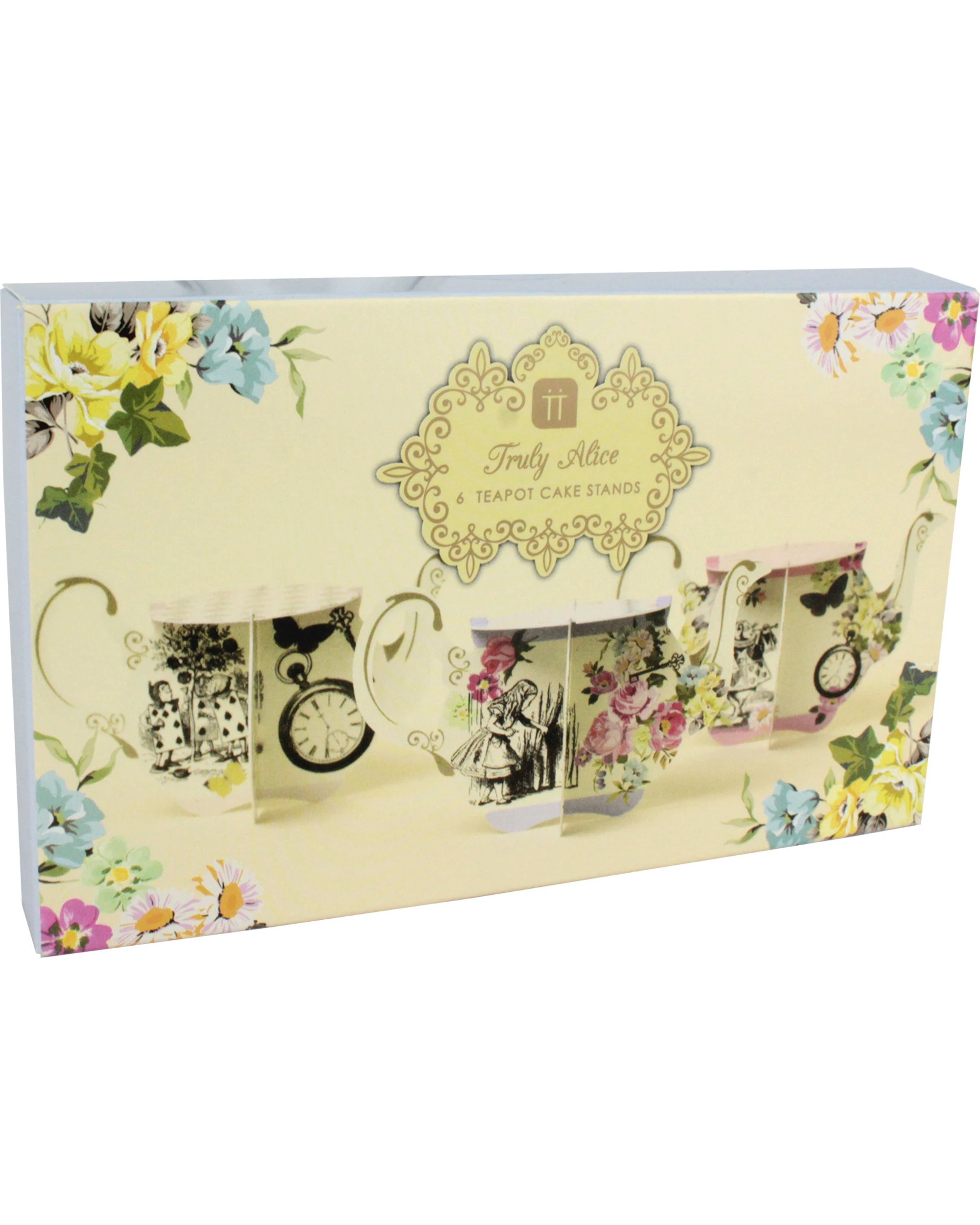 3 Talking Tables Alice In Wonderland Teapot Cupcake Stands Pack of 6 - Assorted, 3 of 4