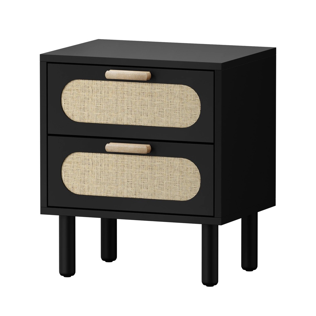 1 Oikiture Bedside Table Drawers Side End Tables Storage Nightstand
 - Black, 1 of 10