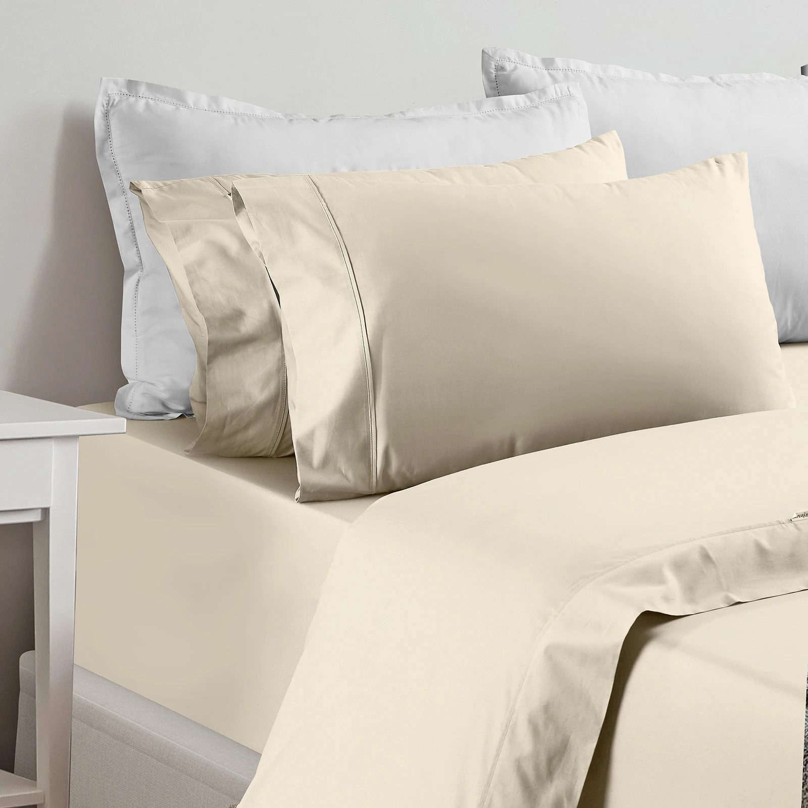 1 Renee Taylor 1500 Thread Count Pure Soft Cotton Blend Flat & Fitted Sheet Set - King Bed - White, 1 of 6