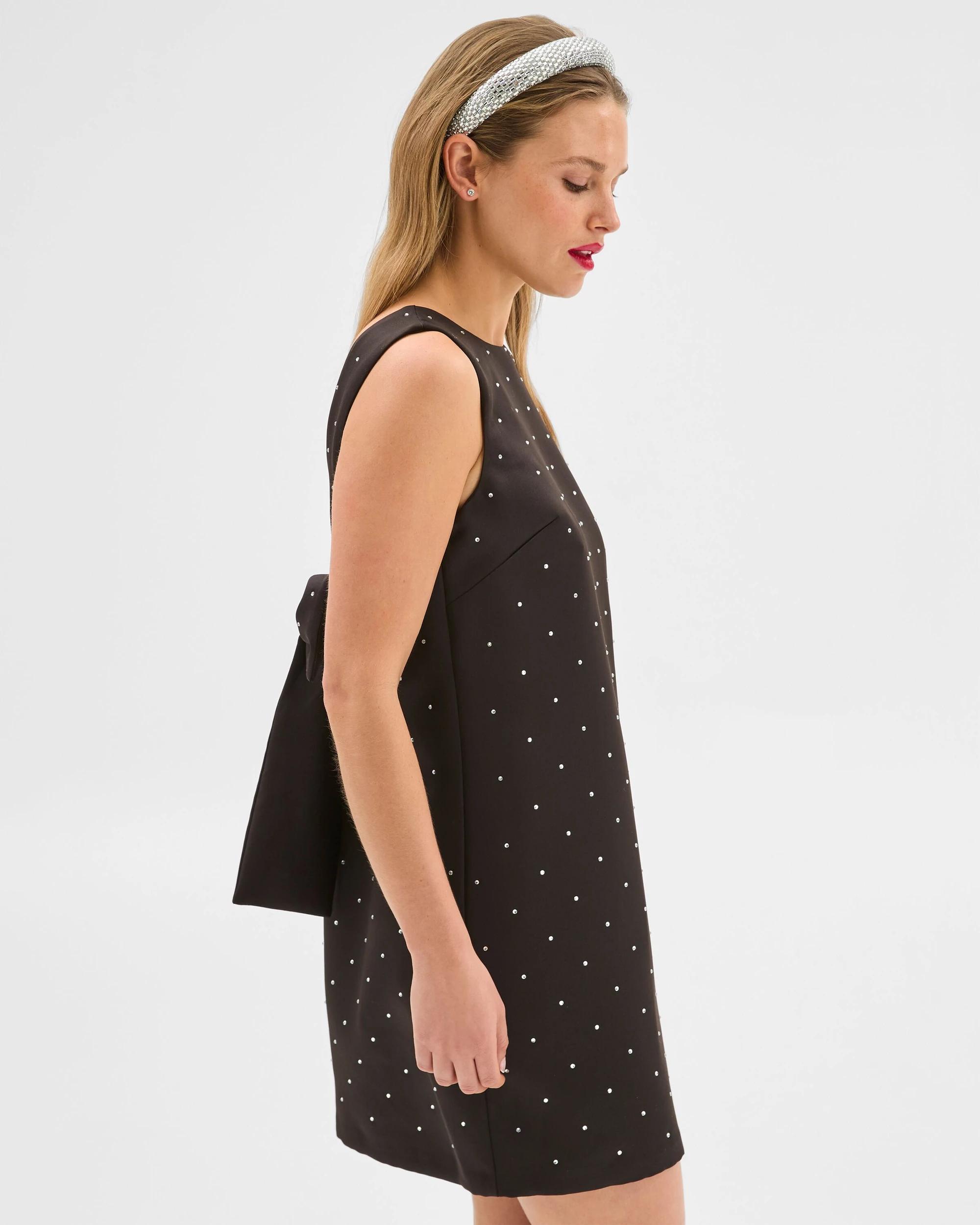 3 Bow Back Diamante Mini Dress - Lily Loves BLACK, 3 of 8