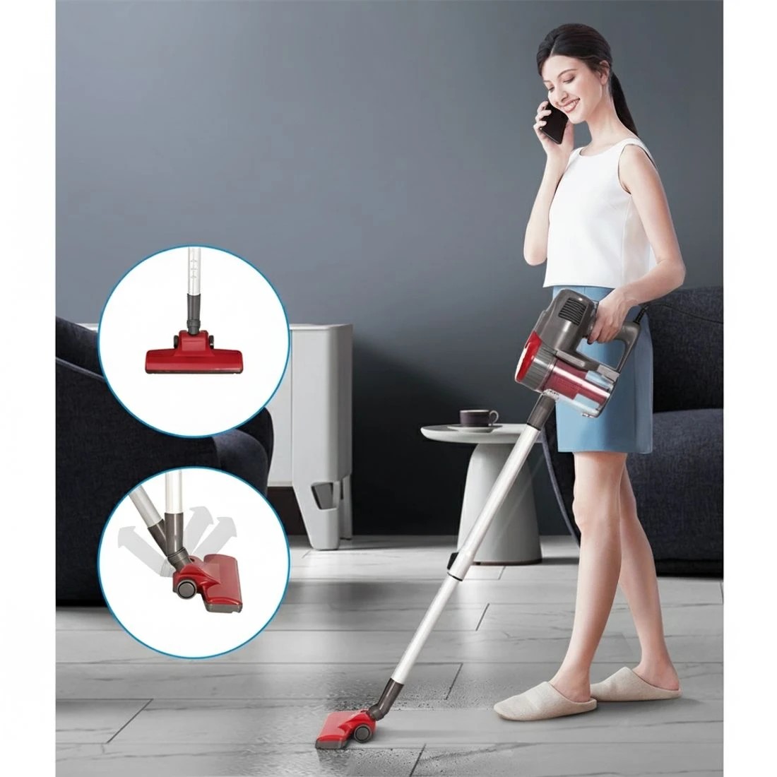 4 Devanti Stick Vacuum Cleaner Bagless Corded 500W - Red, 4 of 6
