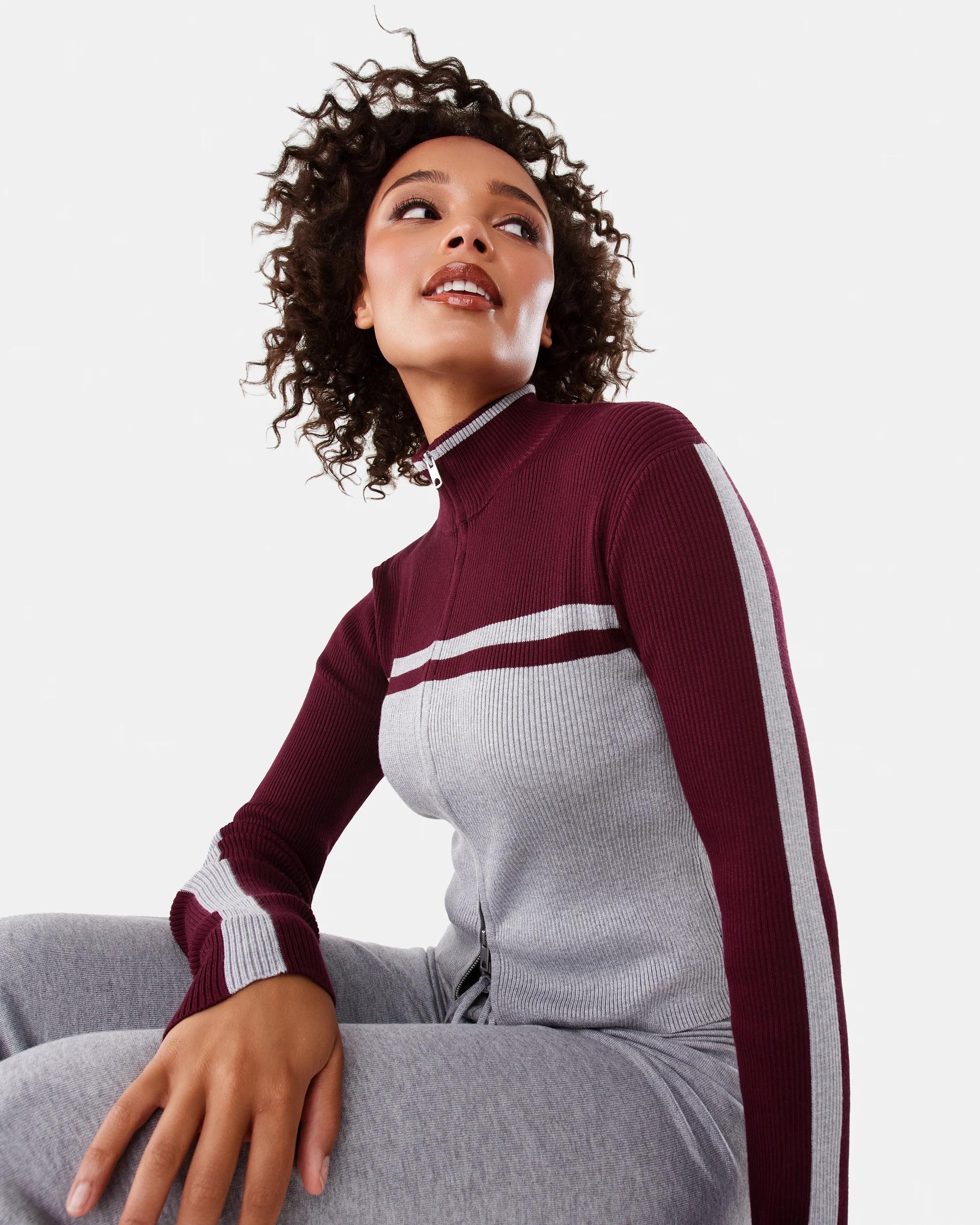 10 Stripe Knit Zip Up Grey Marle, 10 of 10