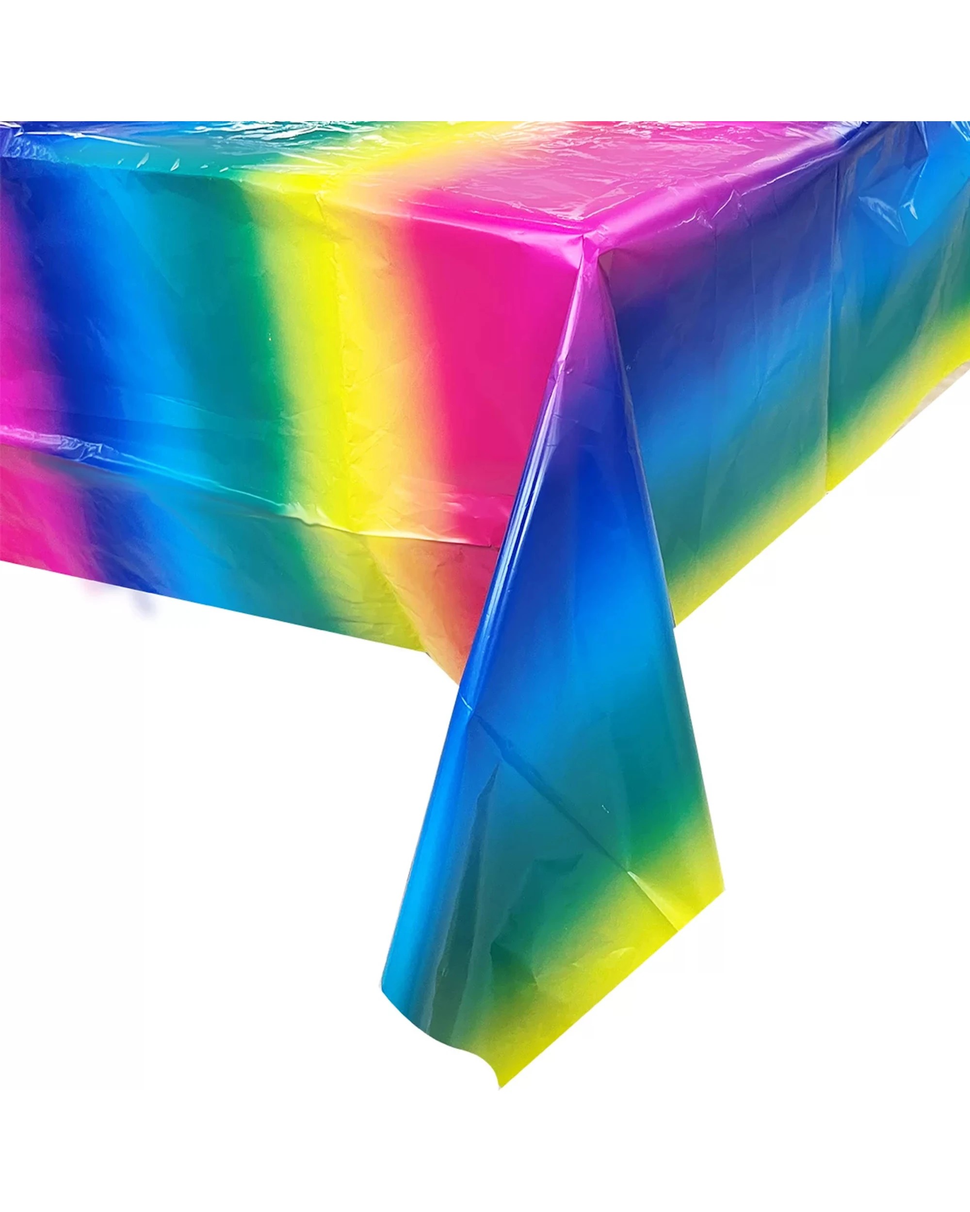 1 Partyrama Bright Plastic Rainbow Tablecloth - Multi, 1 of 4