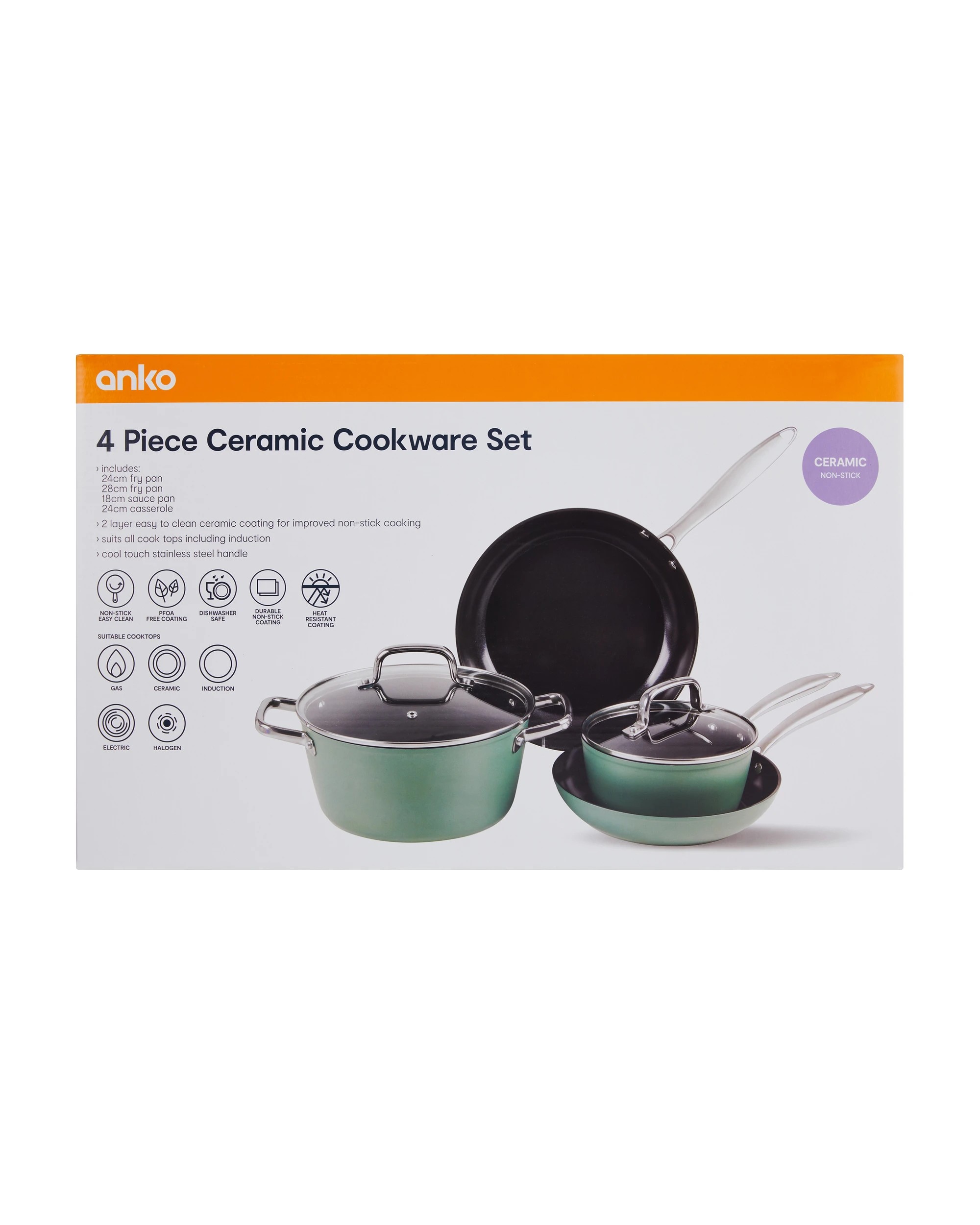 10 4 Piece Ceramic Cookware Set - Green, 10 of 10