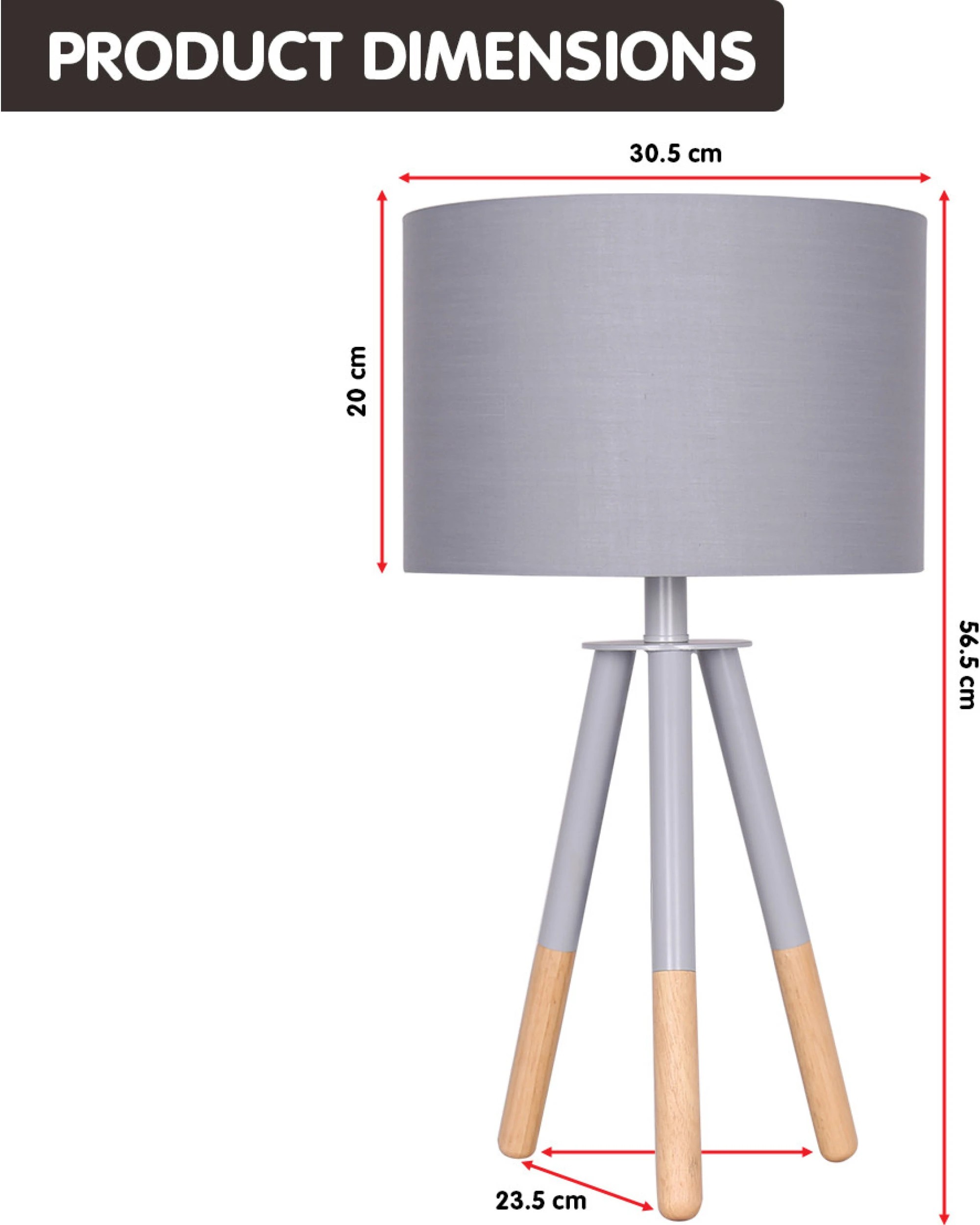 1 Sarantino Tripod Desk Lamp in Metal and Wood Nordic Minimalist Light, 1 of 6