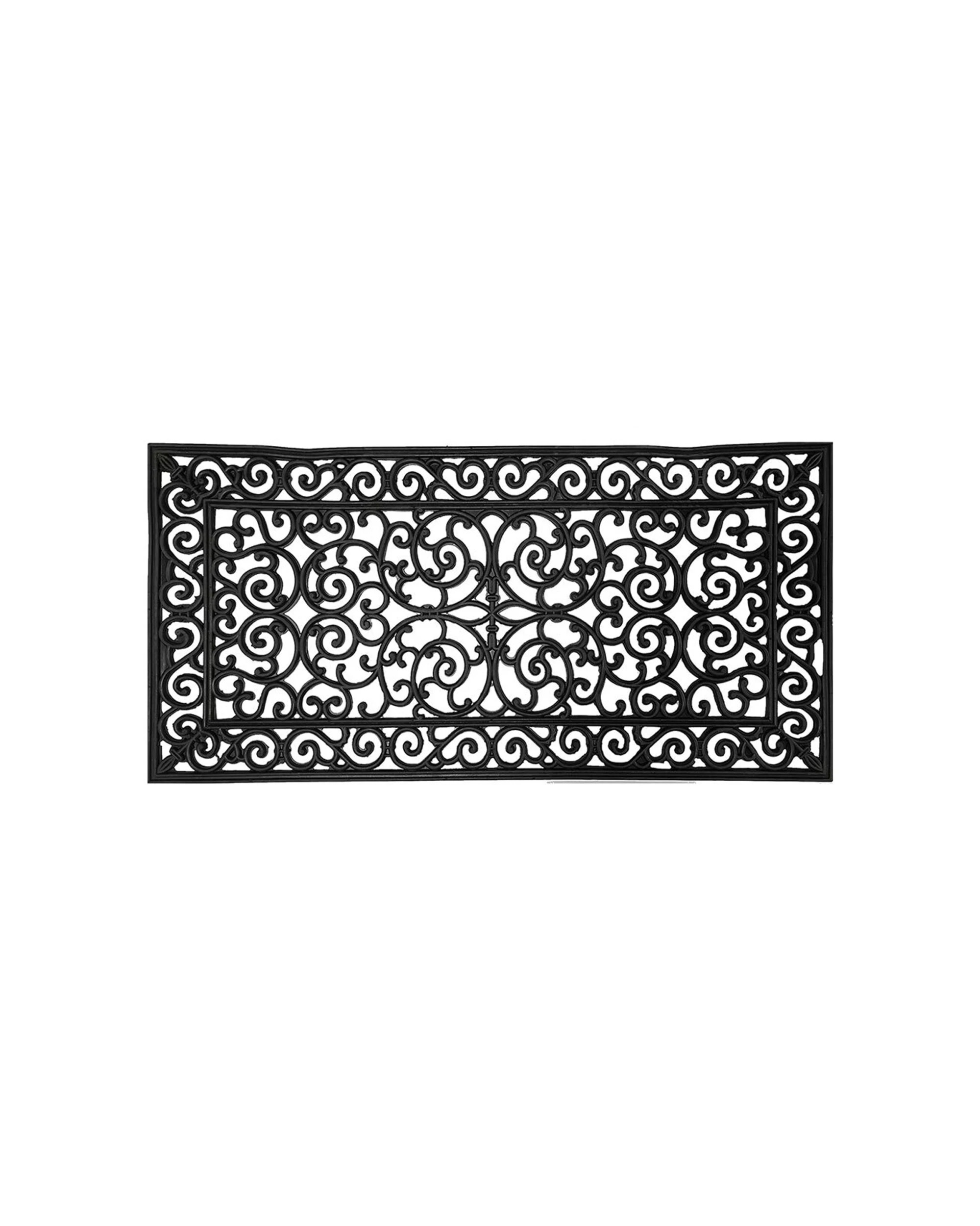 1 Solemate Rubber Filigree 60x120cm Stylish/durable Outdoor Front Doormat
 - Black, 1 of 3