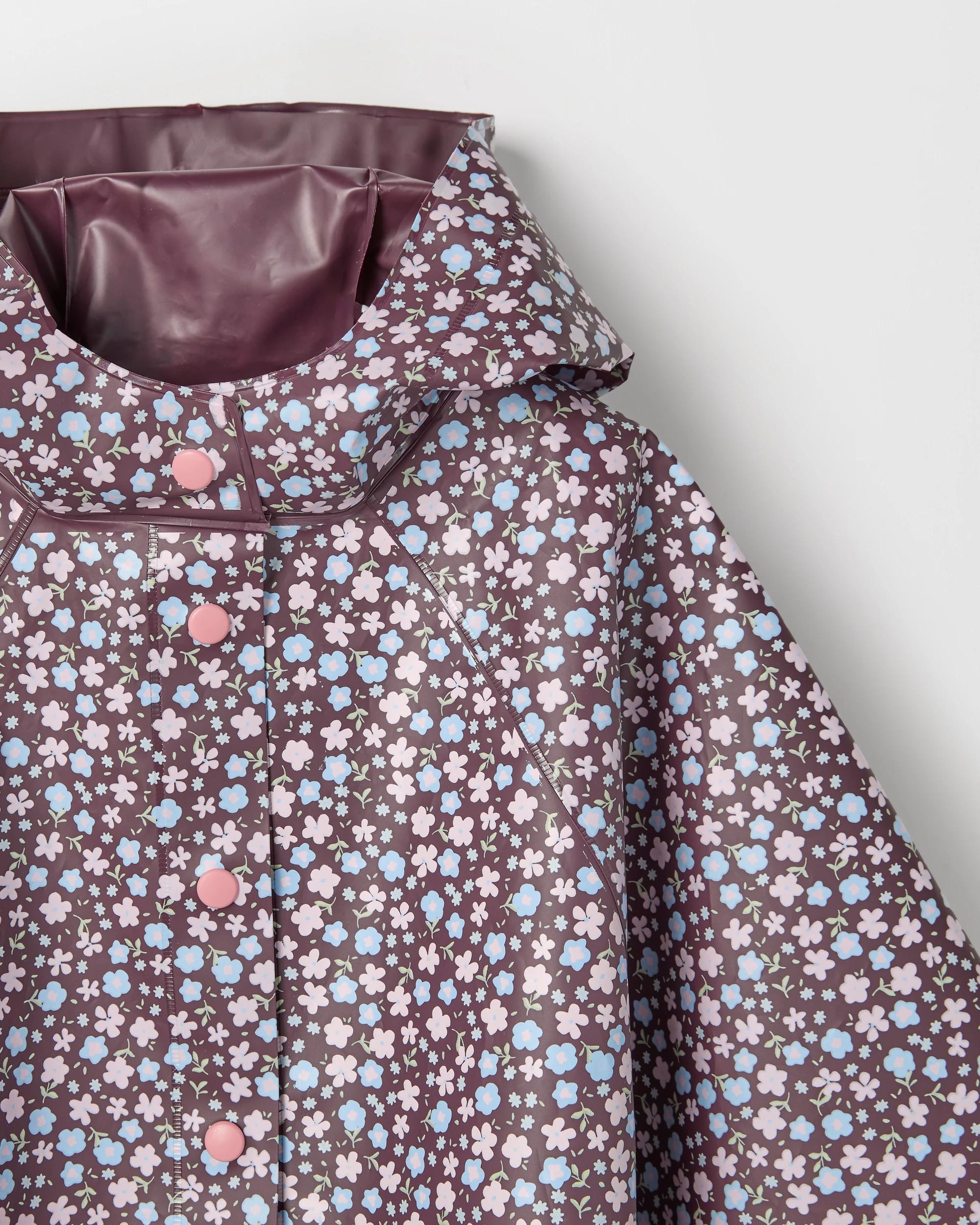 2 Target Kids Ditsy Flower Raincoat PURPLE, 2 of 2