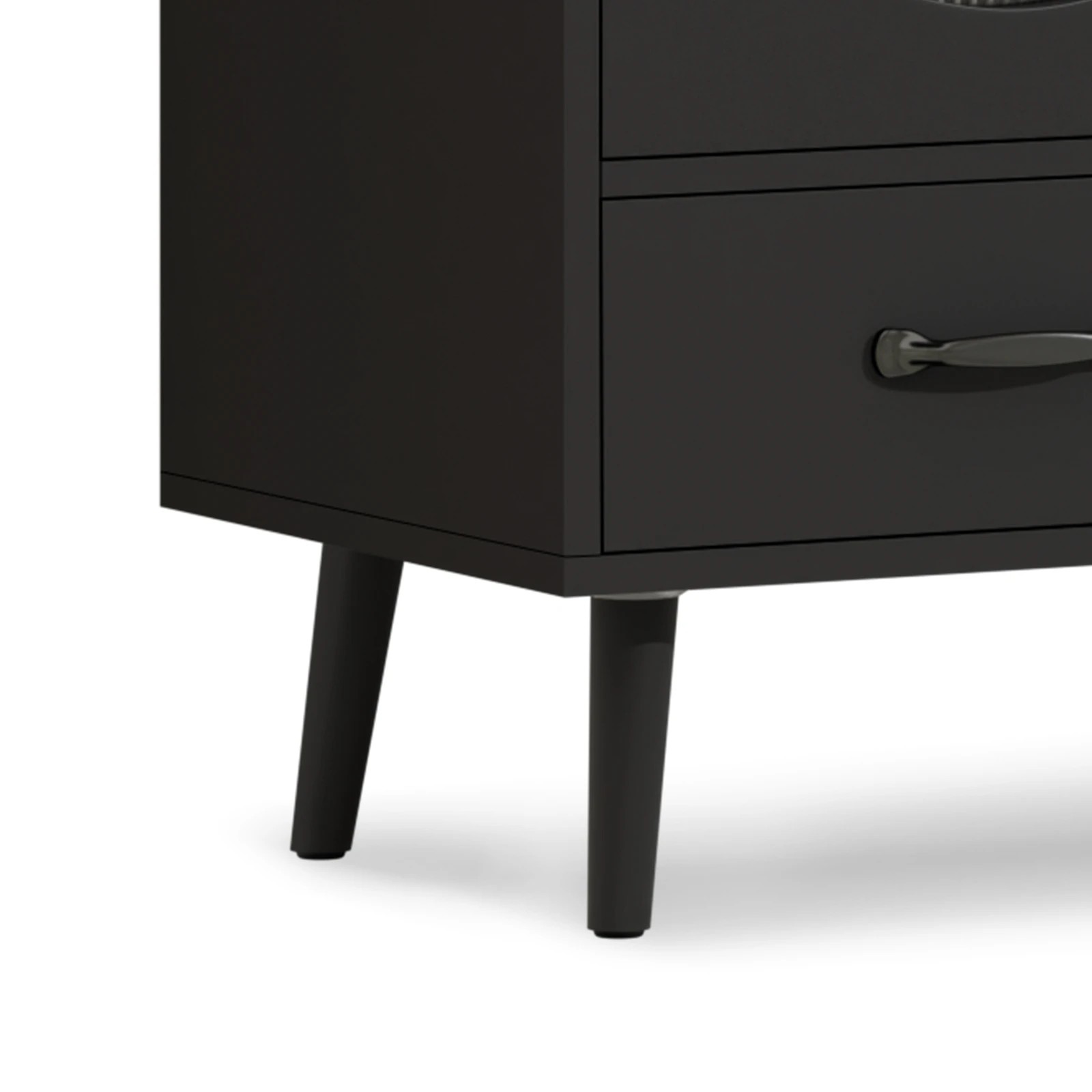6 Alfordson Buffet Sideboard 2 Drawers Storage Cabinet Fluted Doors Cupboard - Black, 6 of 9