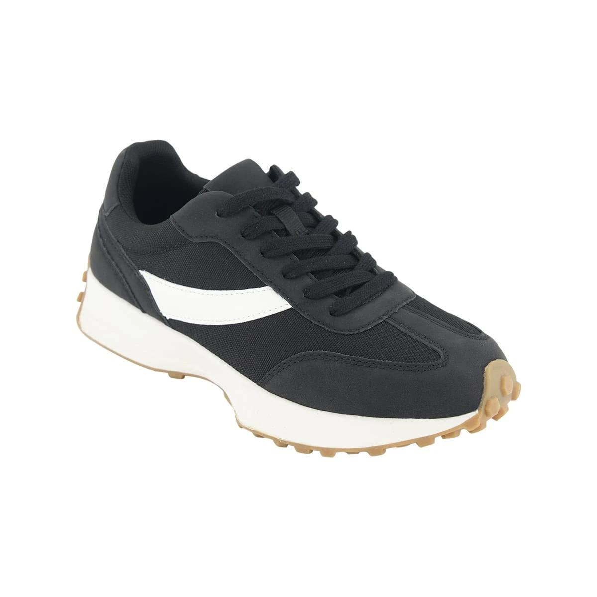 1 Retro Look Lace-Up Sneakers Black, 1 of 5