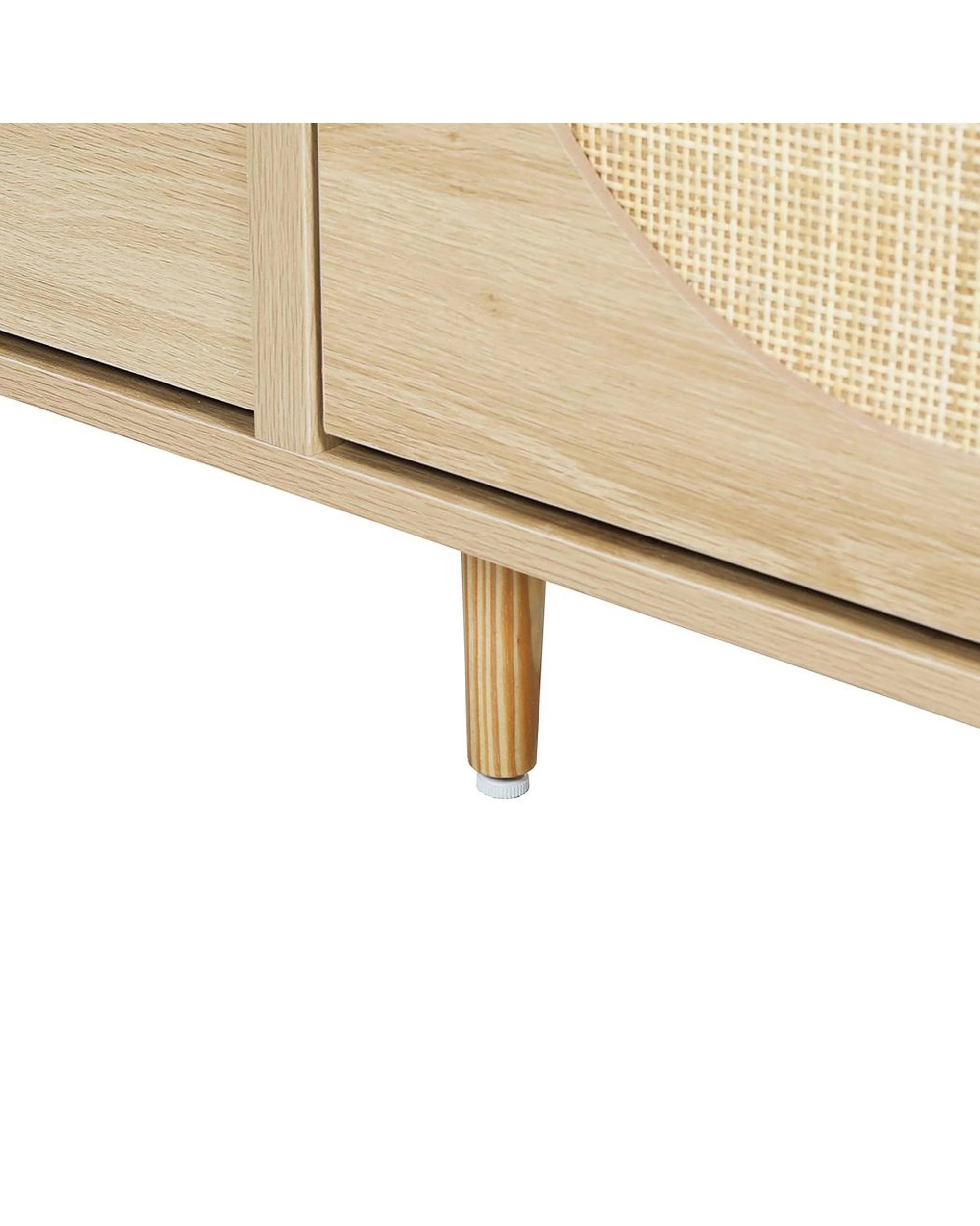 5 Westly Rattan Shoe Cabinet with 4 Doors Oak, 5 of 9