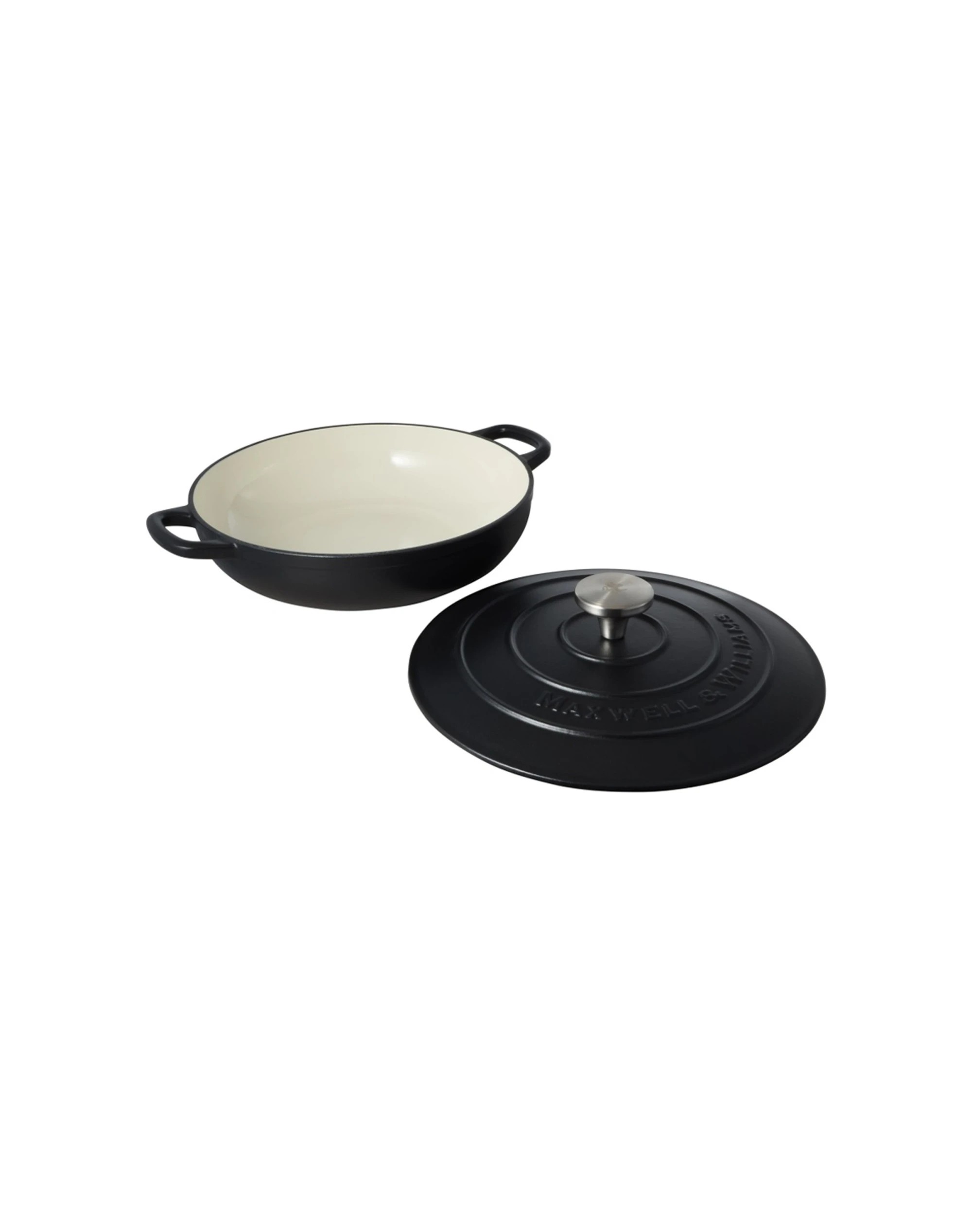 2 Maxwell & Williams Cast Iron Braiser 27cm/3.3L Capacity Cookware - Black, 2 of 5