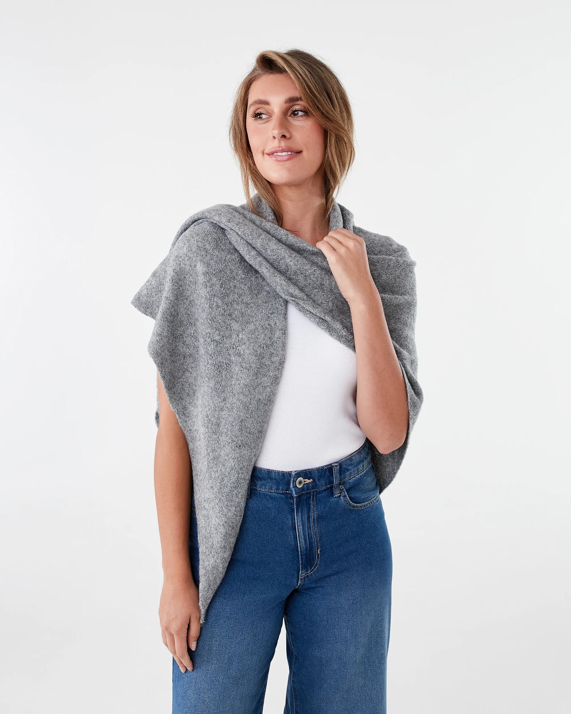 3 Triangle Shawl Grey Marle, 3 of 4
