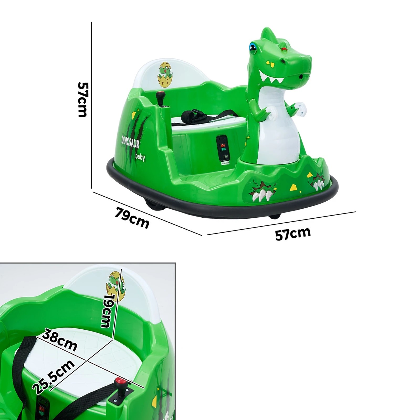 10 Mazam Kids Ride On Car Bumper Electric Cars Toy Remote Control Spray Led Trex
 - Green, 10 of 10