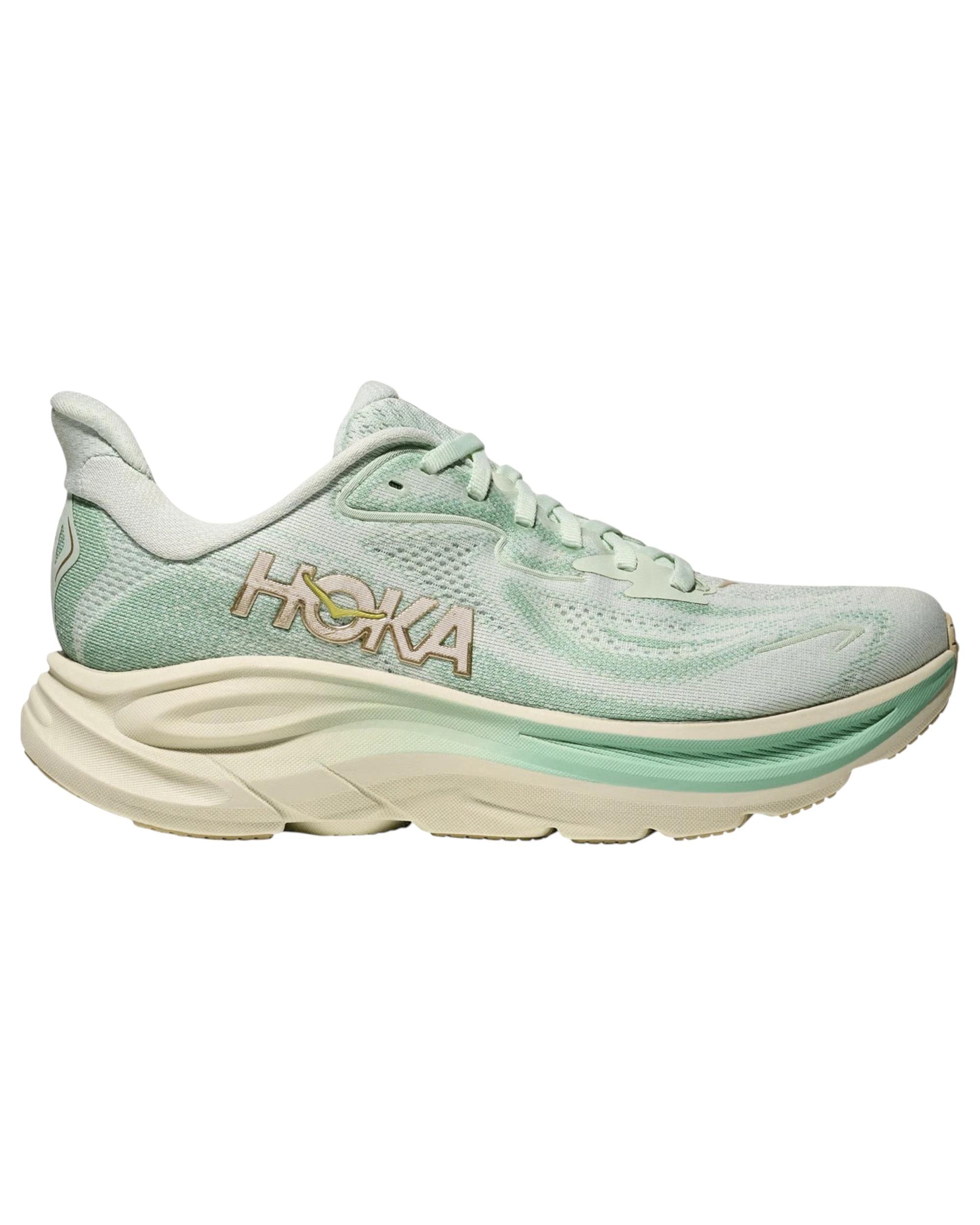 1 Hoka Womens Clifton 10 Athletic Running Shoes SEA GLASS, 1 of 7