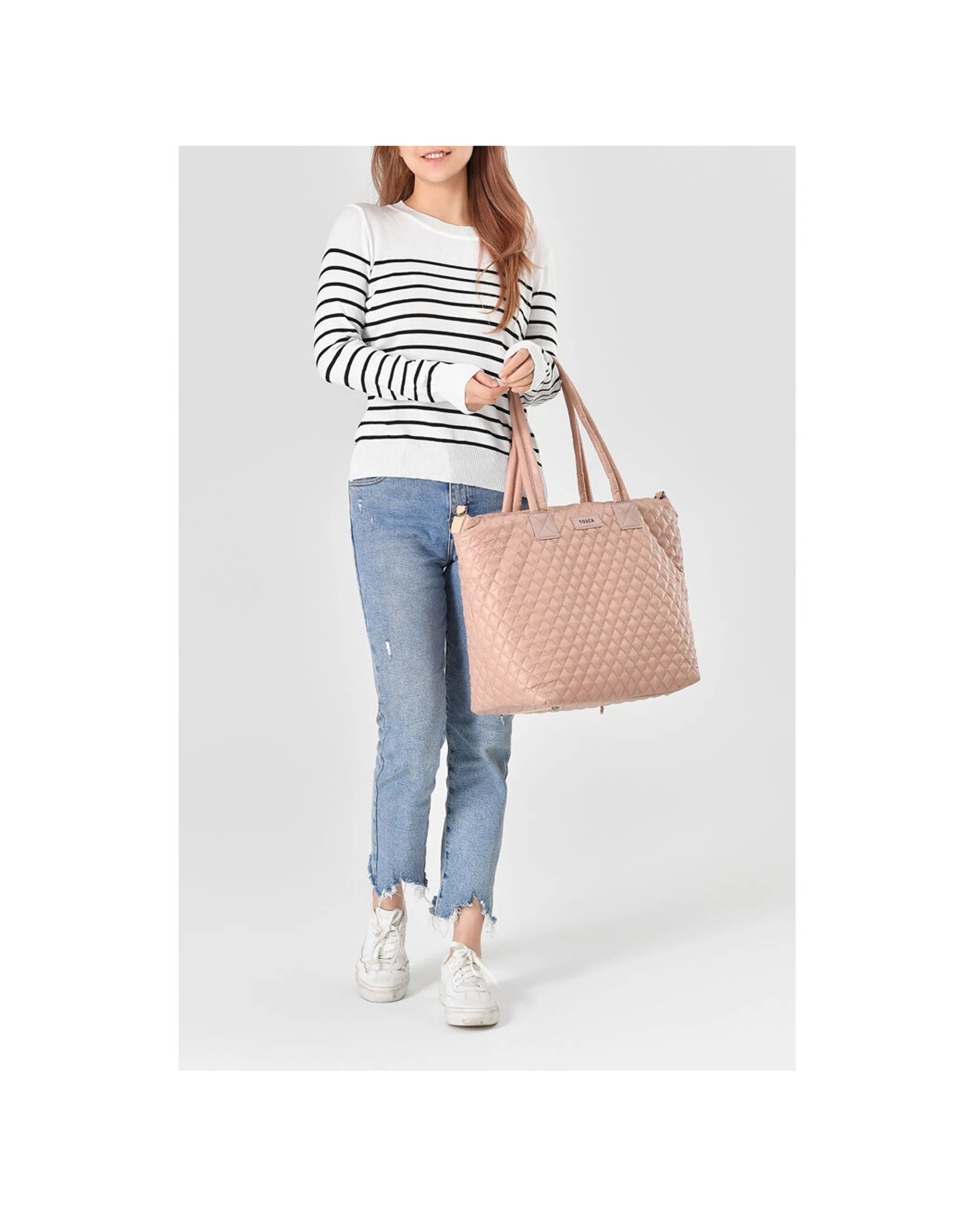 6 Tosca Metro Large Travel Tote Bag With Detachable Shoulder Strap - Pink, 6 of 8