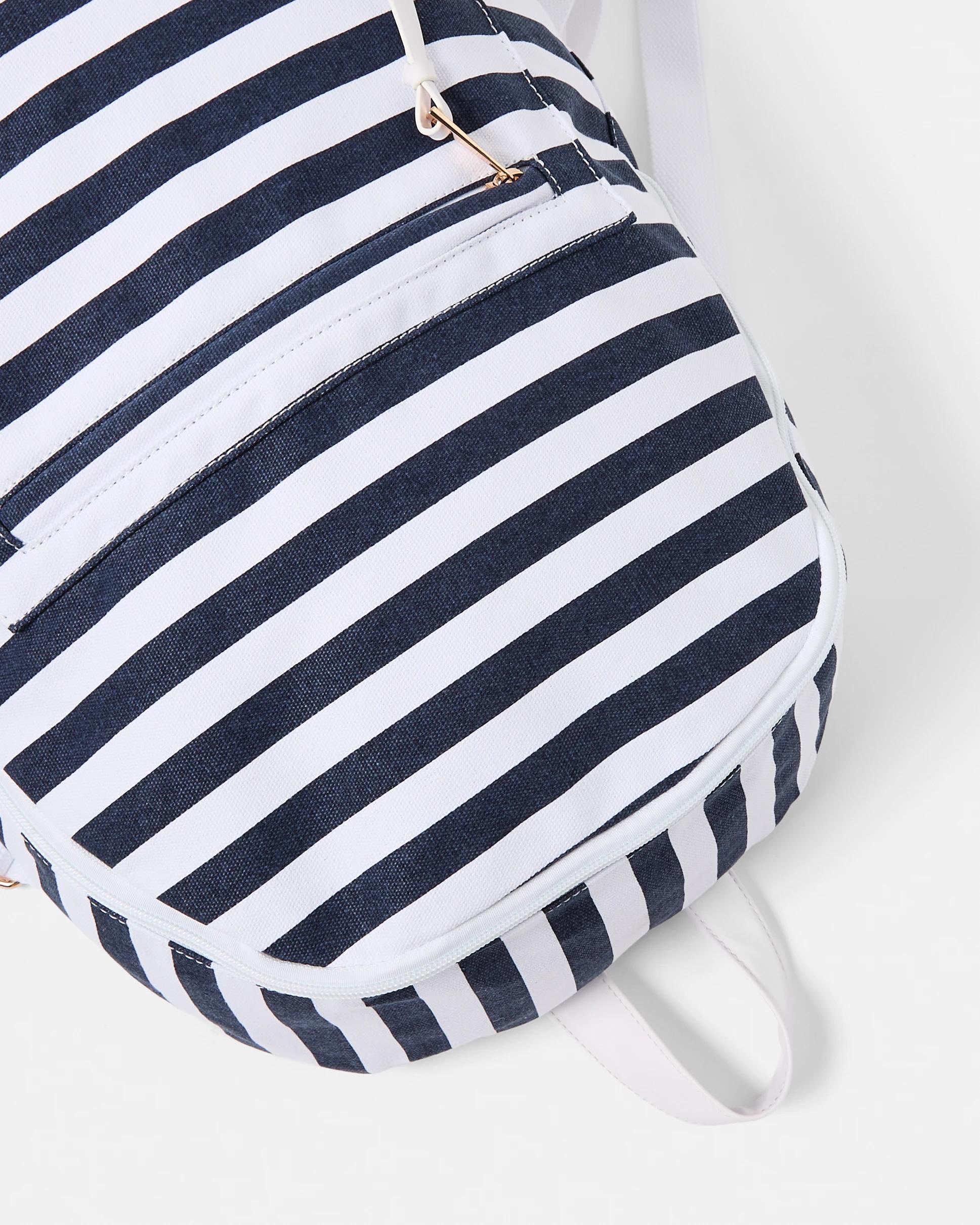 3 Canvas Backpack Navy Strp, 3 of 5