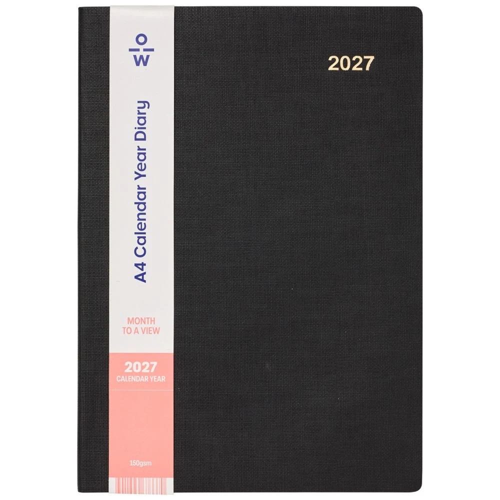 1 Officeworks A4 Planner Month to View 2027 Black, 1 of 7