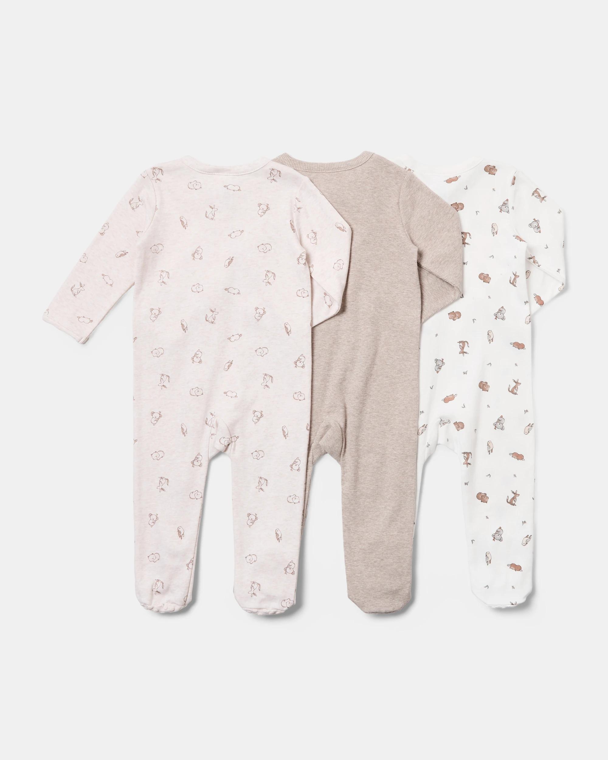 2 3 Pack Cotton Coveralls Aus Animal, 2 of 8