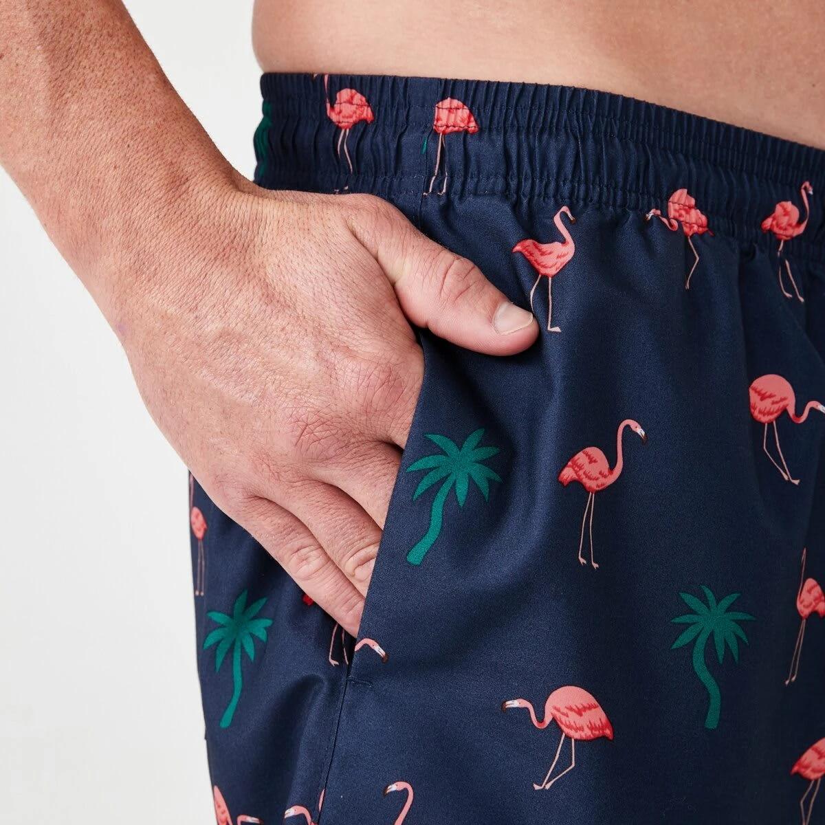 5 Regular Print Boardshorts FLAMINGO AND PALM SPELL NAVY, 5 of 6