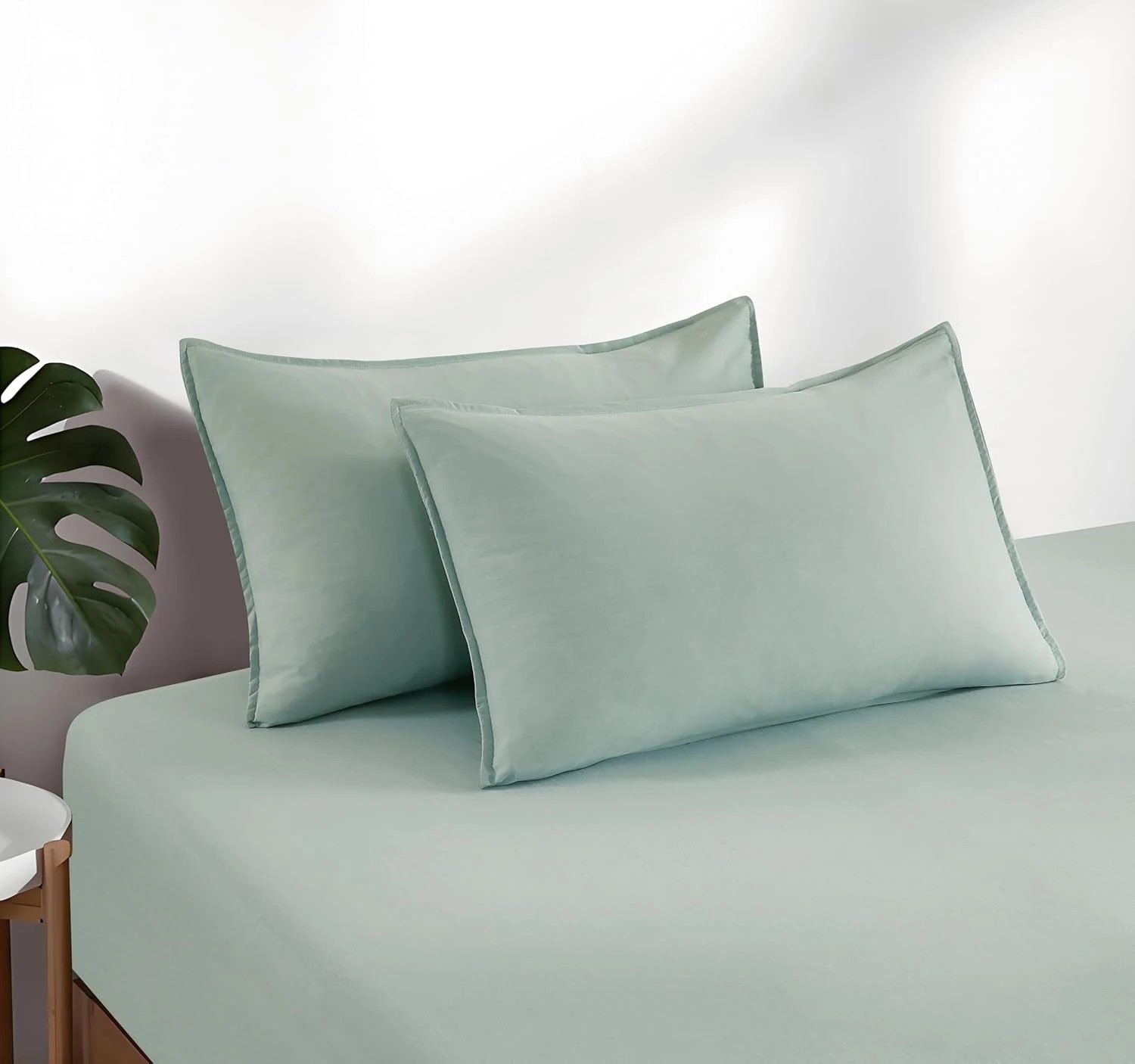 5 CleverPolly 100% Vintage Washed Microfibre Fitted Sheet Set - Sage - King Bed, 5 of 5