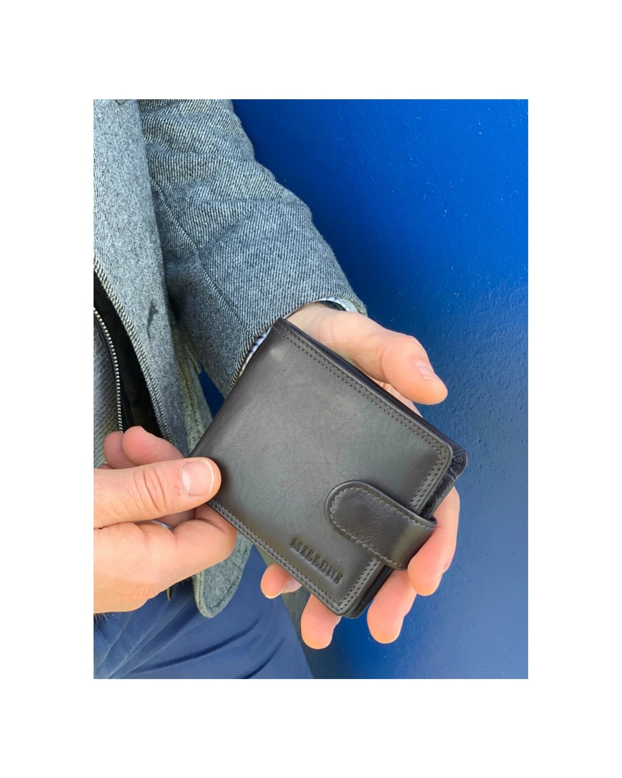 2 Milleni Men's Leather Tab Cash/Card RFID Protected Wallet 11x9.5cm - Black, 2 of 3