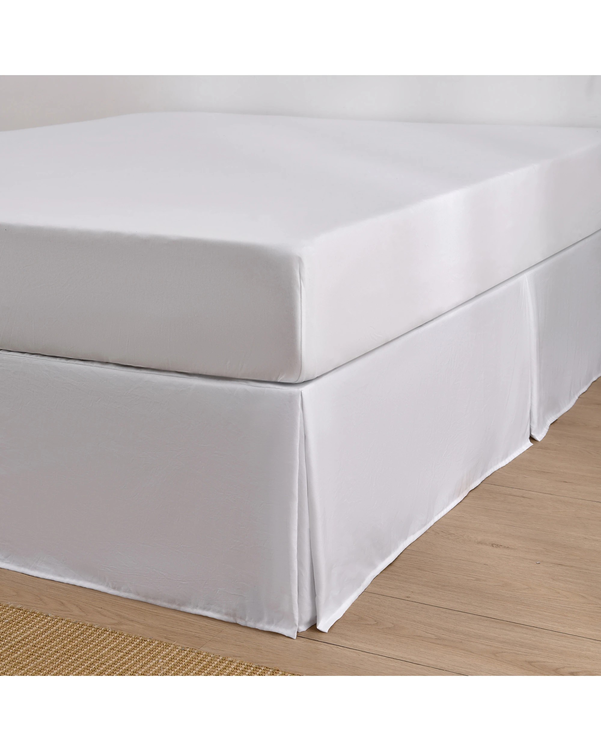 1 Dreamaker Superfine Washed Microfibre Pleated Valance - King Bed - White, 1 of 9