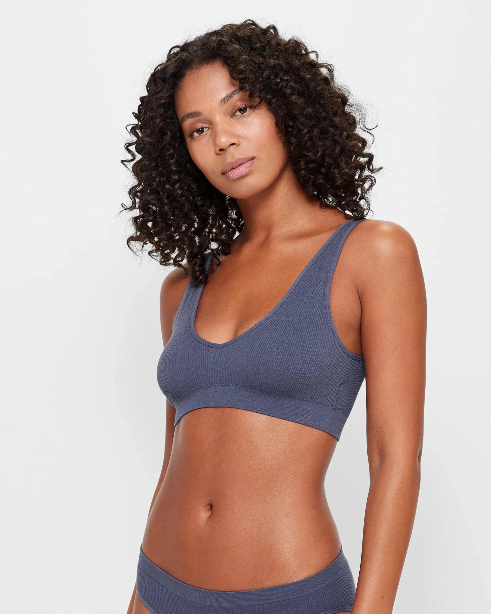 3 Target Bamboo Rib Plunge Crop Top NIGHTSHADOW BLUE, 3 of 4