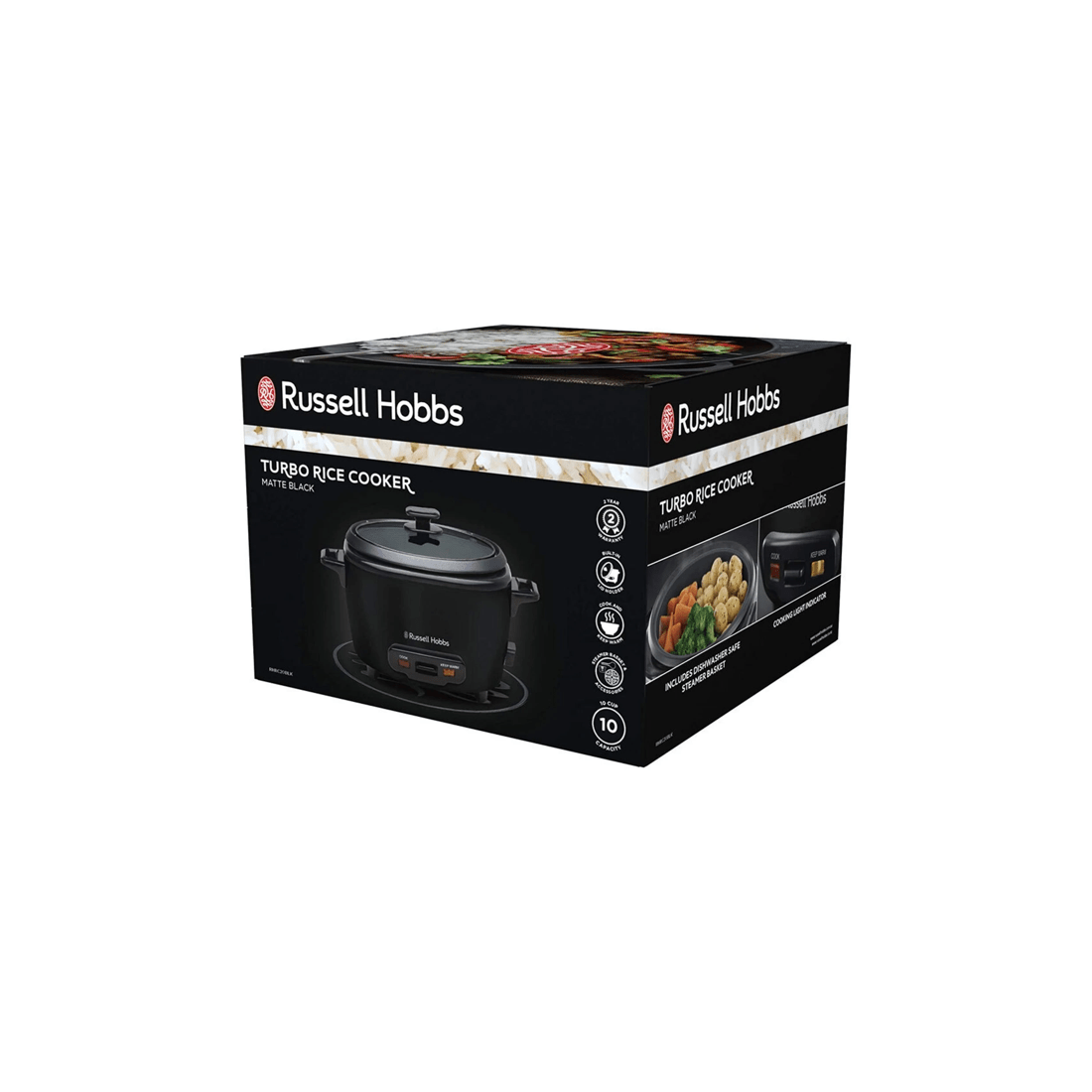 6 Russell Hobbs Rhrc20blk Turbo Electric Rice Cooker/steamer 1000 W Non-stick 3l
 - Black, 6 of 7