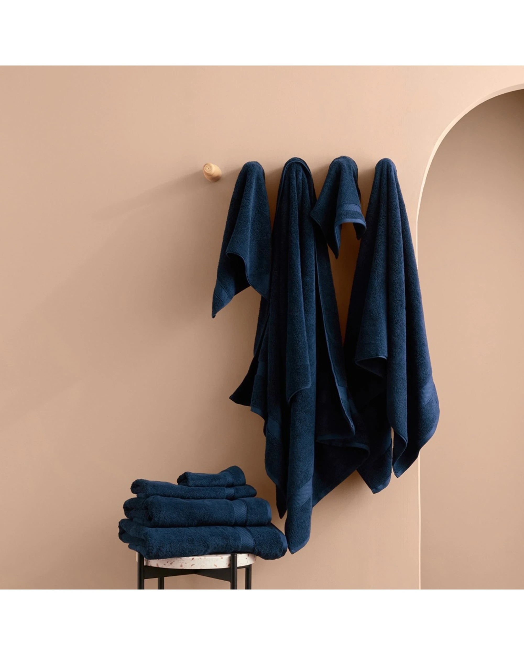 3 Bedding co 8pc Egyptian Cotton Luxury Towel Set 700GSM Plush Navy - Blue, 3 of 4