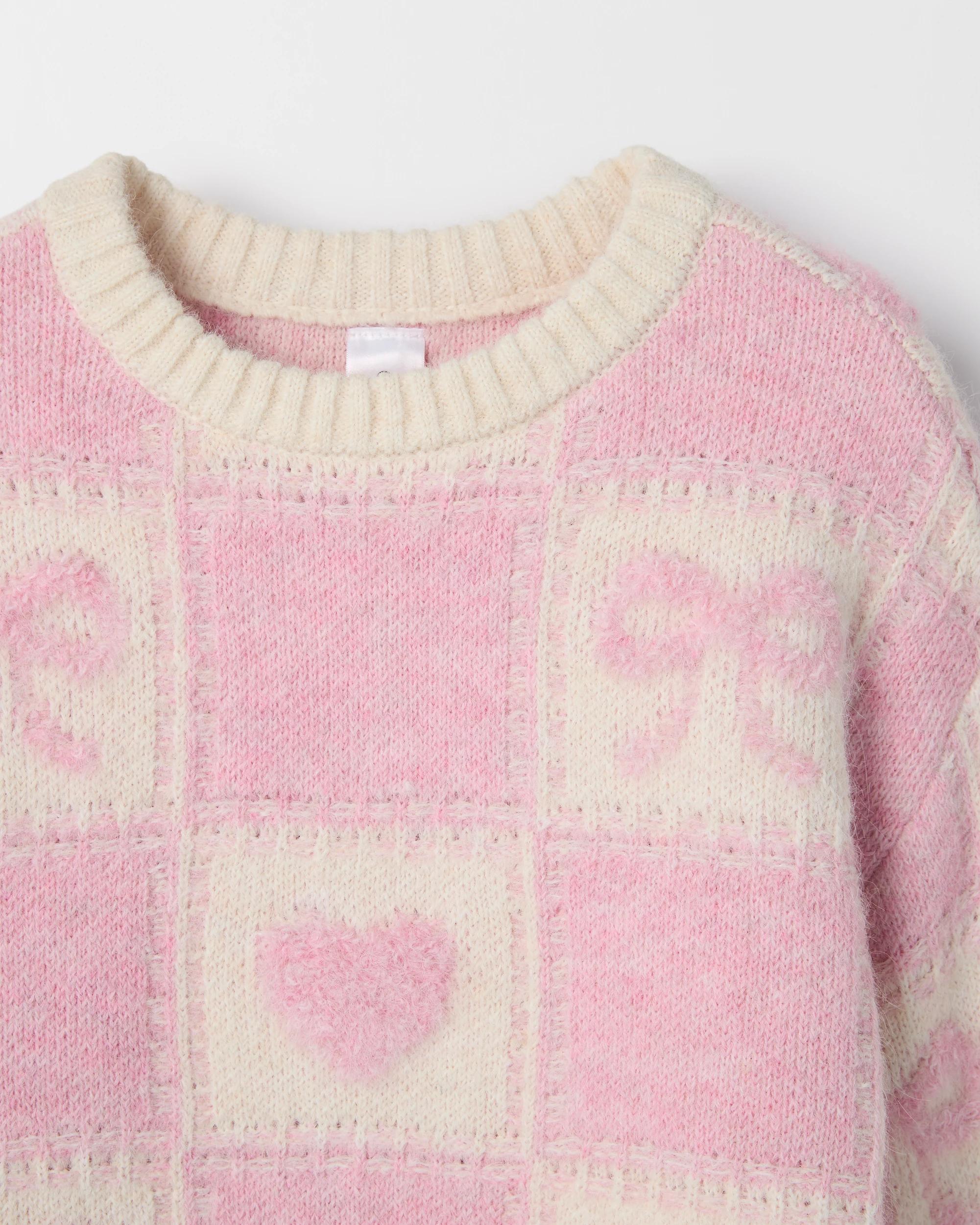 2 Target Kids Checkerboard Knit Jumper BOWS PINK, 2 of 2