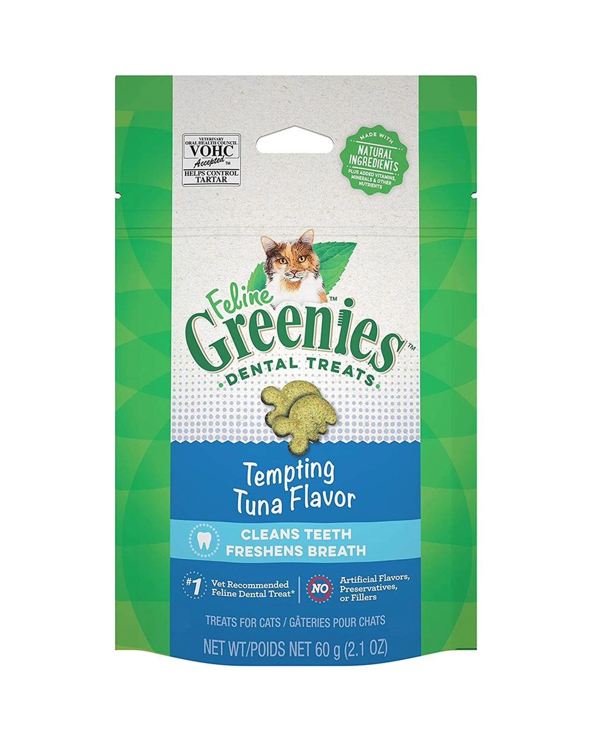 1 Greenies Cat Dental Treats Tempting Tuna Flavour 60g x 10 Pack, 1 of 1