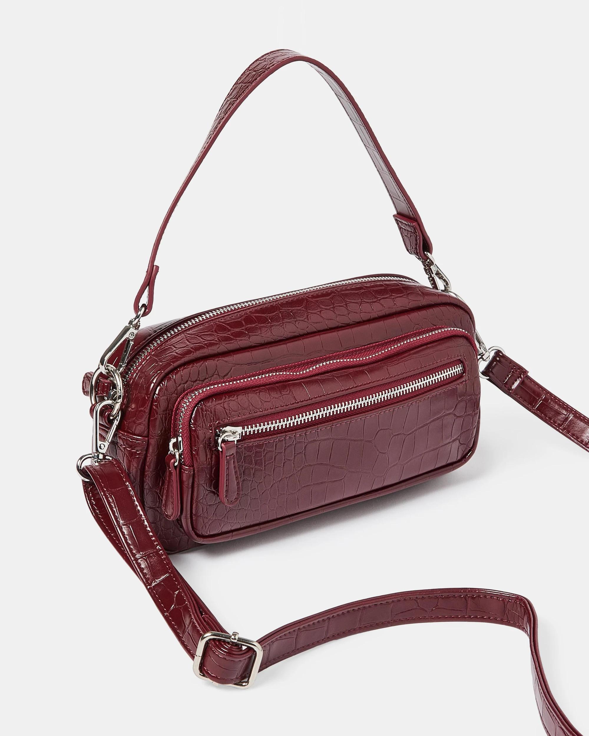 3 Boxy Crossbody Bag Deep Berry, 3 of 6