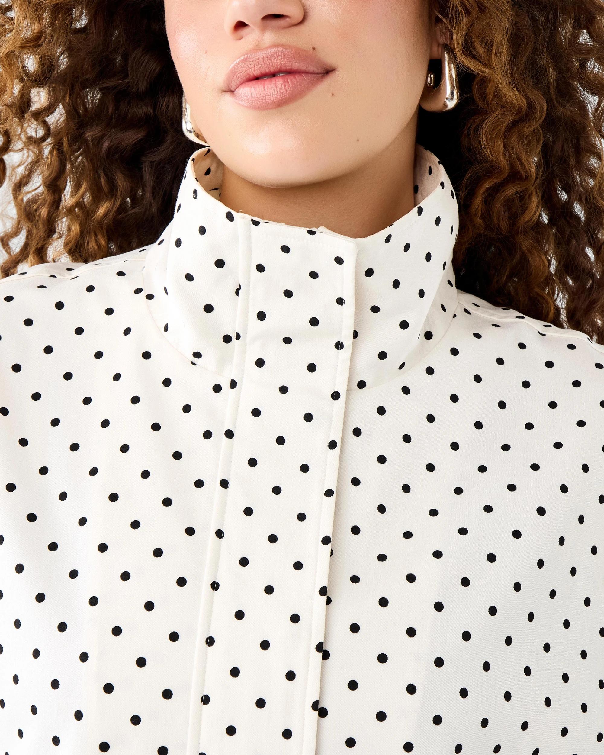 6 Spot Funnel Neck Jacket White Dot, 6 of 10