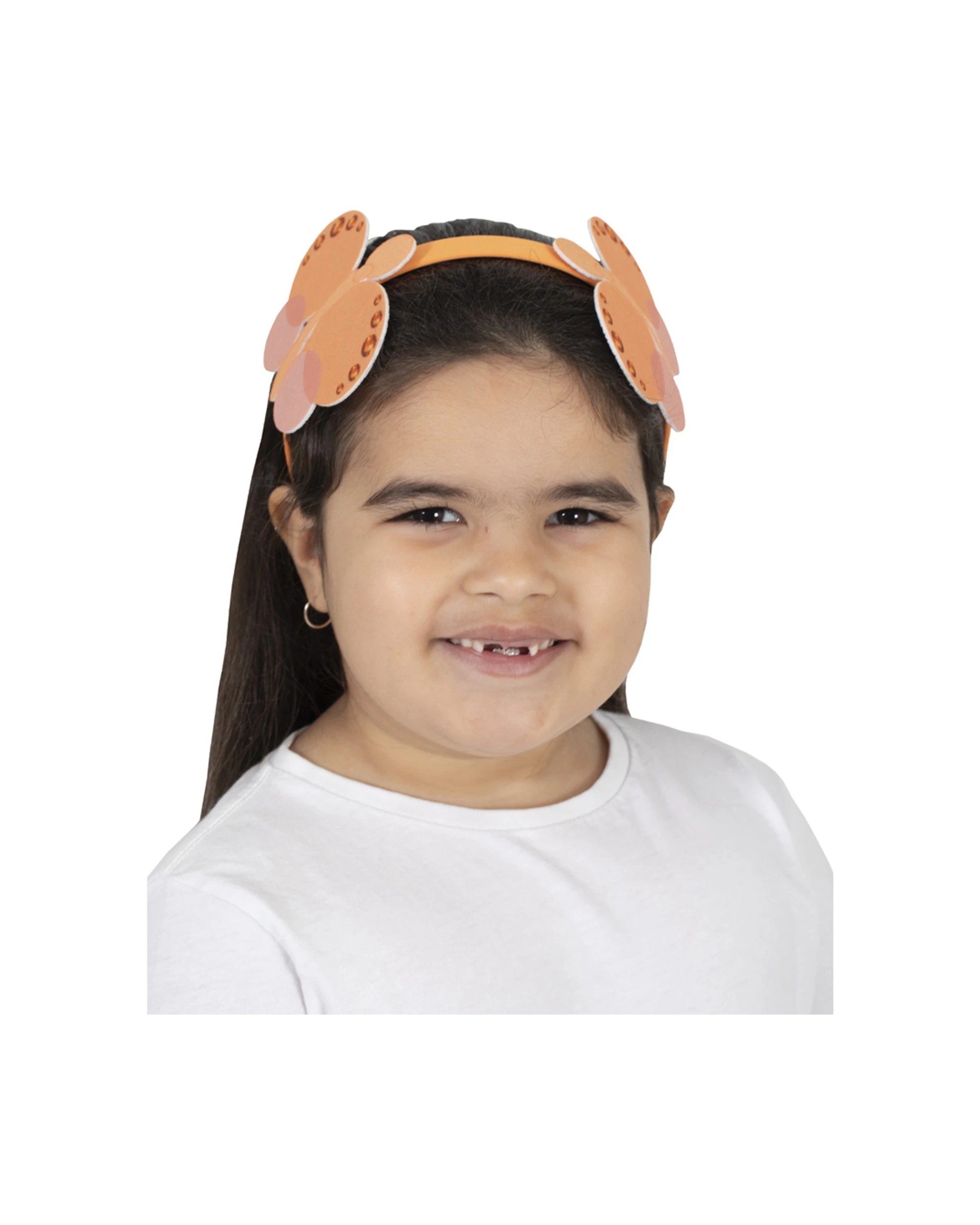 2 Emma Memma Butterfly Headband Hair Accessory Child - Orange, 2 of 3