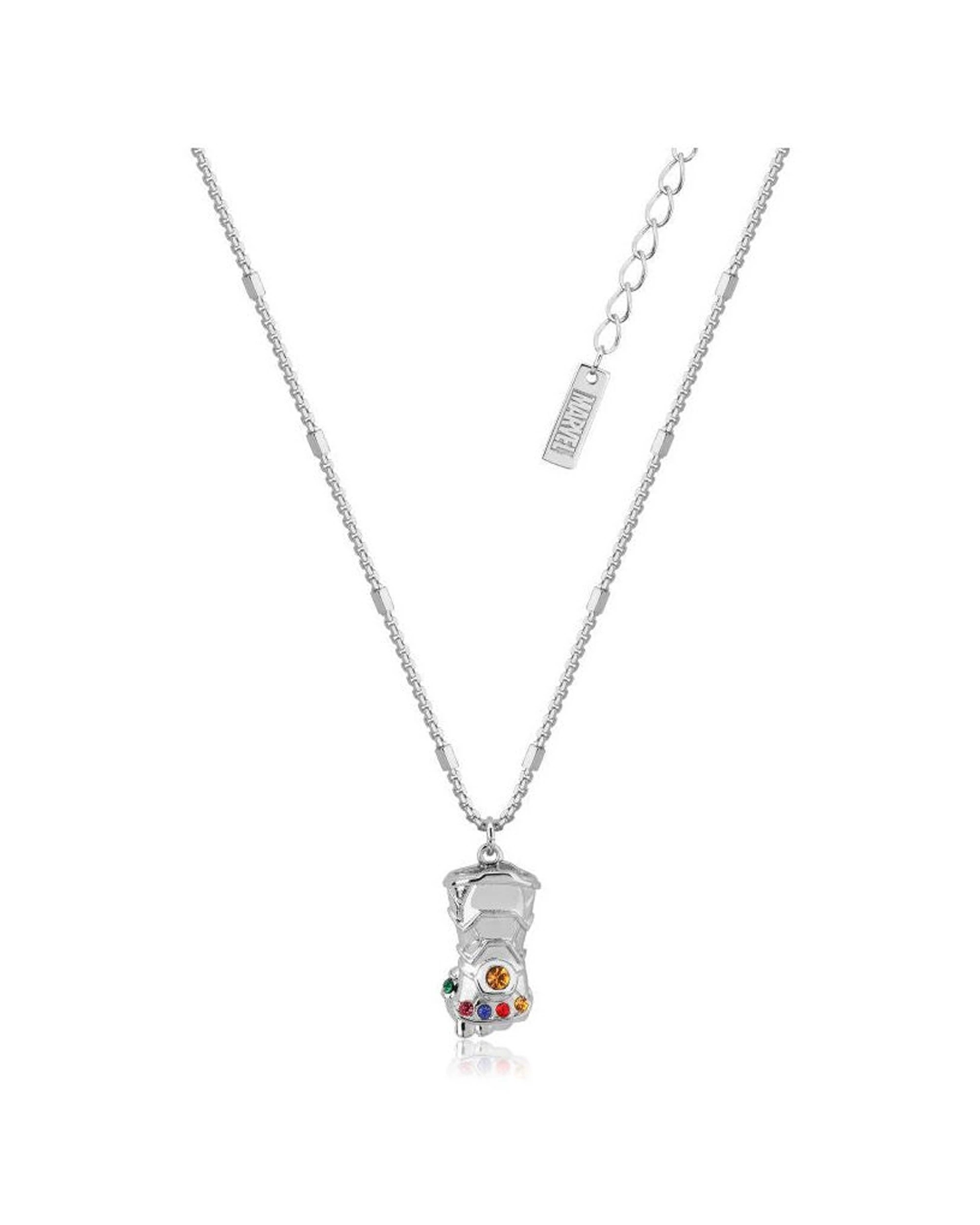 1 Couture Kingdom Marvel Infinity Gauntlet Crystal Stainless Steel Pendant Necklace - Silver, 1 of 3