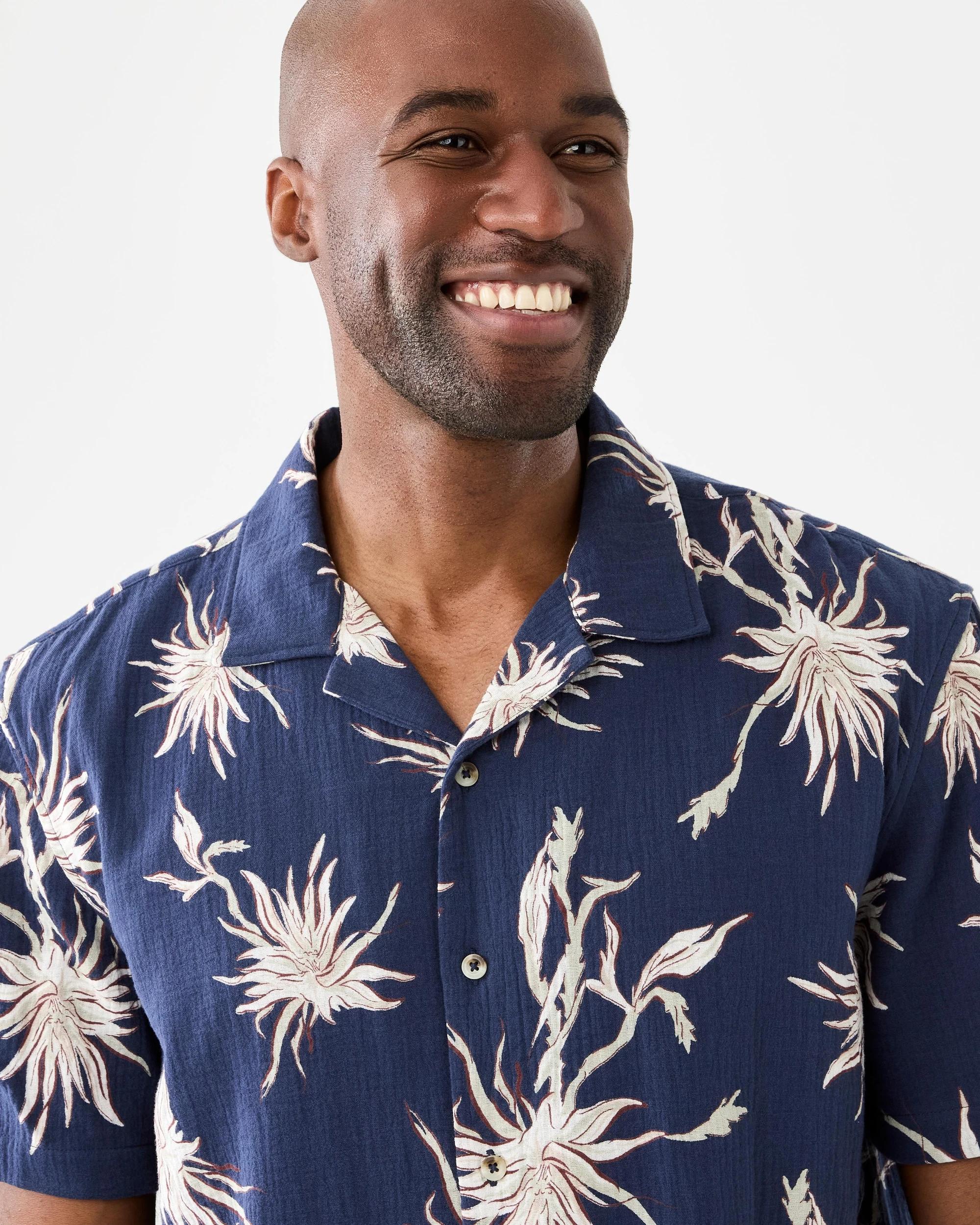 4 Short Sleeve Double Cloth Print Shirt Nvy Plts, 4 of 7