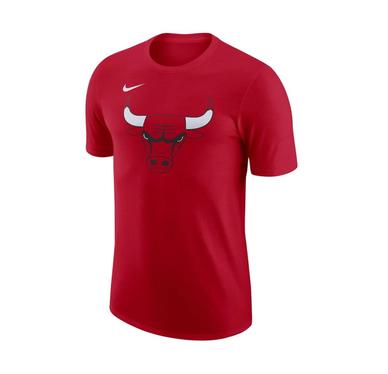 1 Nike Mens NBA Chicago Bulls Logo Essential Red Short Sleeve T-Shirt RED, 1 of 5